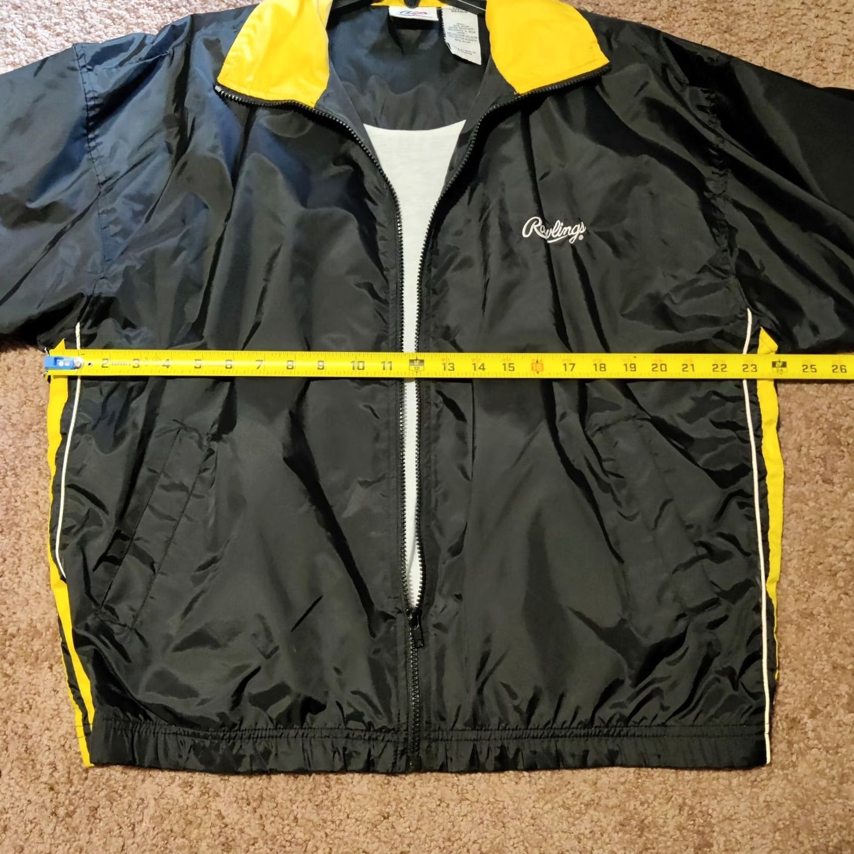 Vintage VINTAGE Rawlings Windbreaker Jacket Black L Large Nylon Full Zip Lined Mens Size US L / EU 52-54 / 3 - 7 Thumbnail