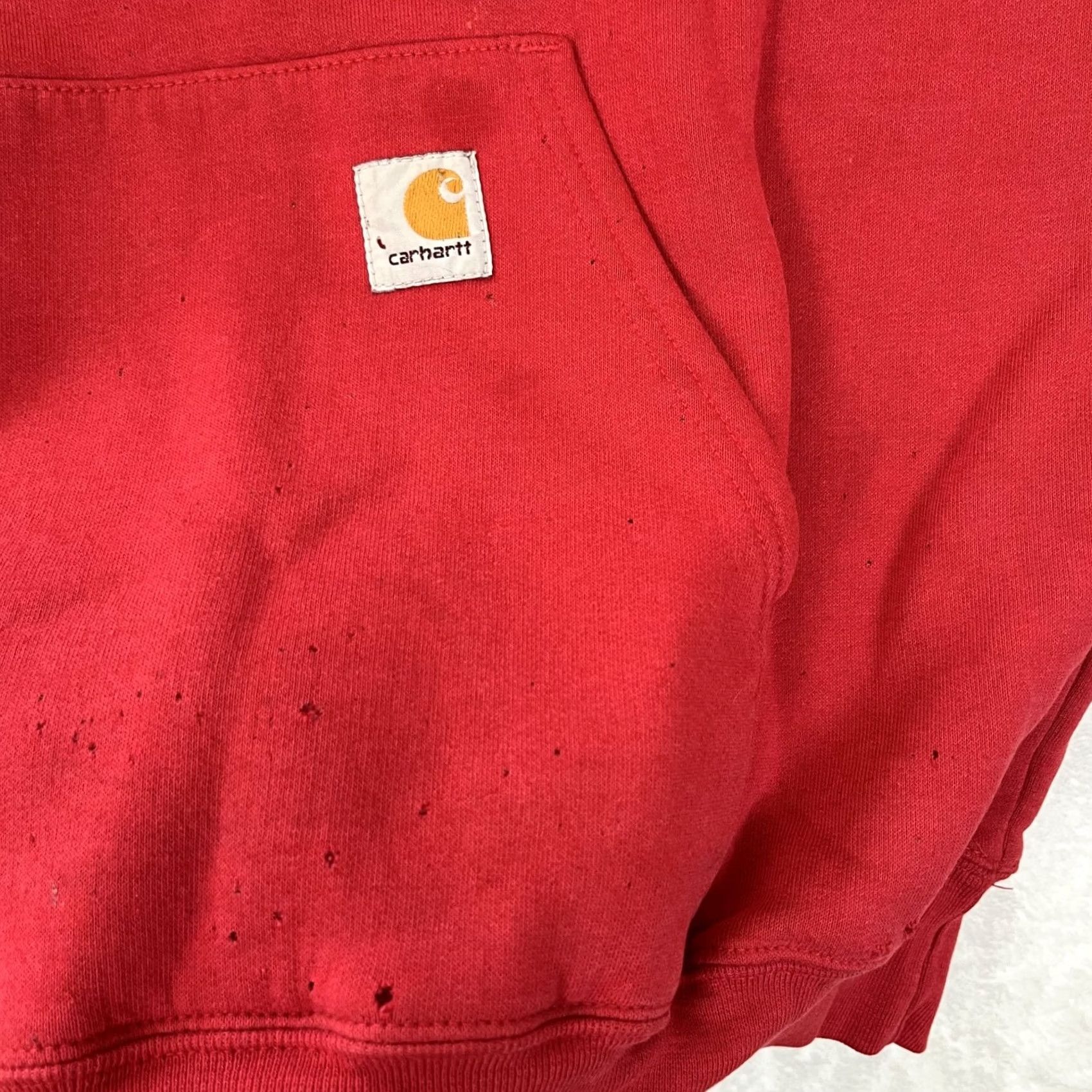 Carhartt Vintage Carhartt Hoodie Sweatshirt Mens XL Red Thrashed Faded Retro Size US XL / EU 56 / 4 - 6 Thumbnail