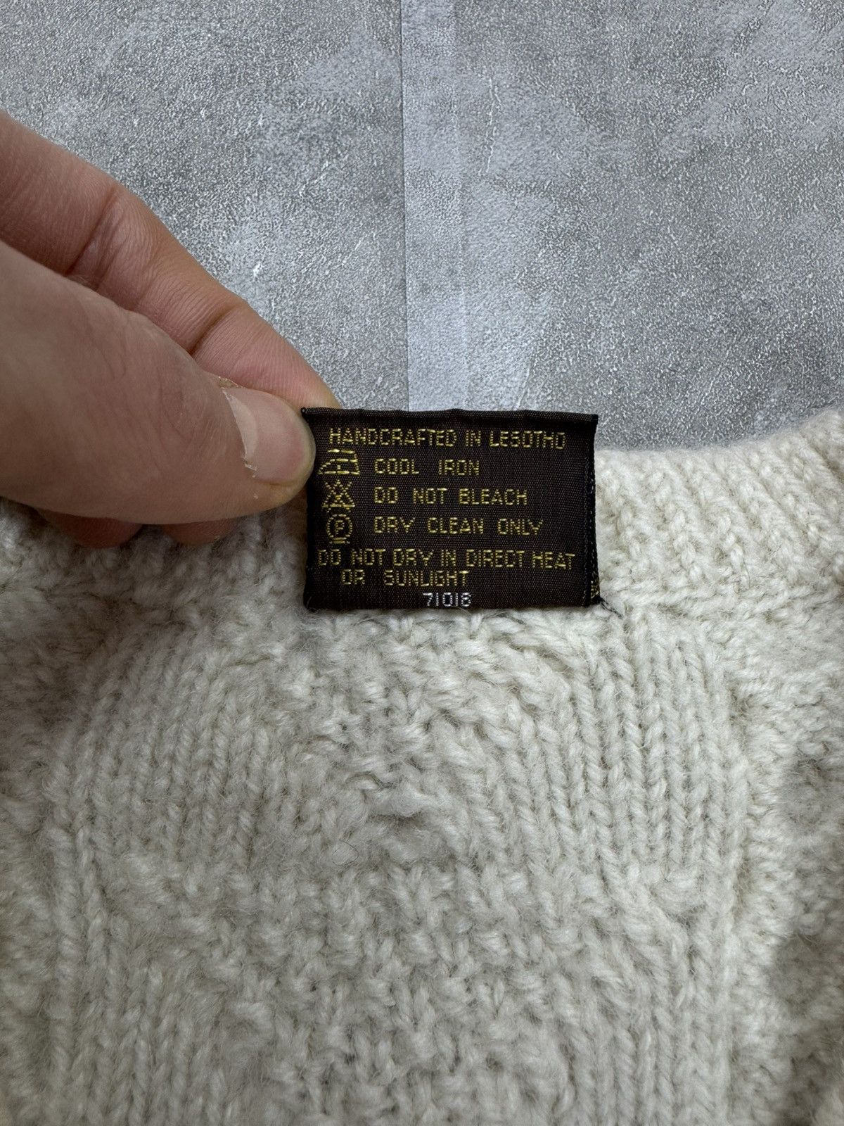 Other Lesotho Handknits Wool vintage cable knit Mens sailor Size US L / EU 52-54 / 3 - 4 Thumbnail
