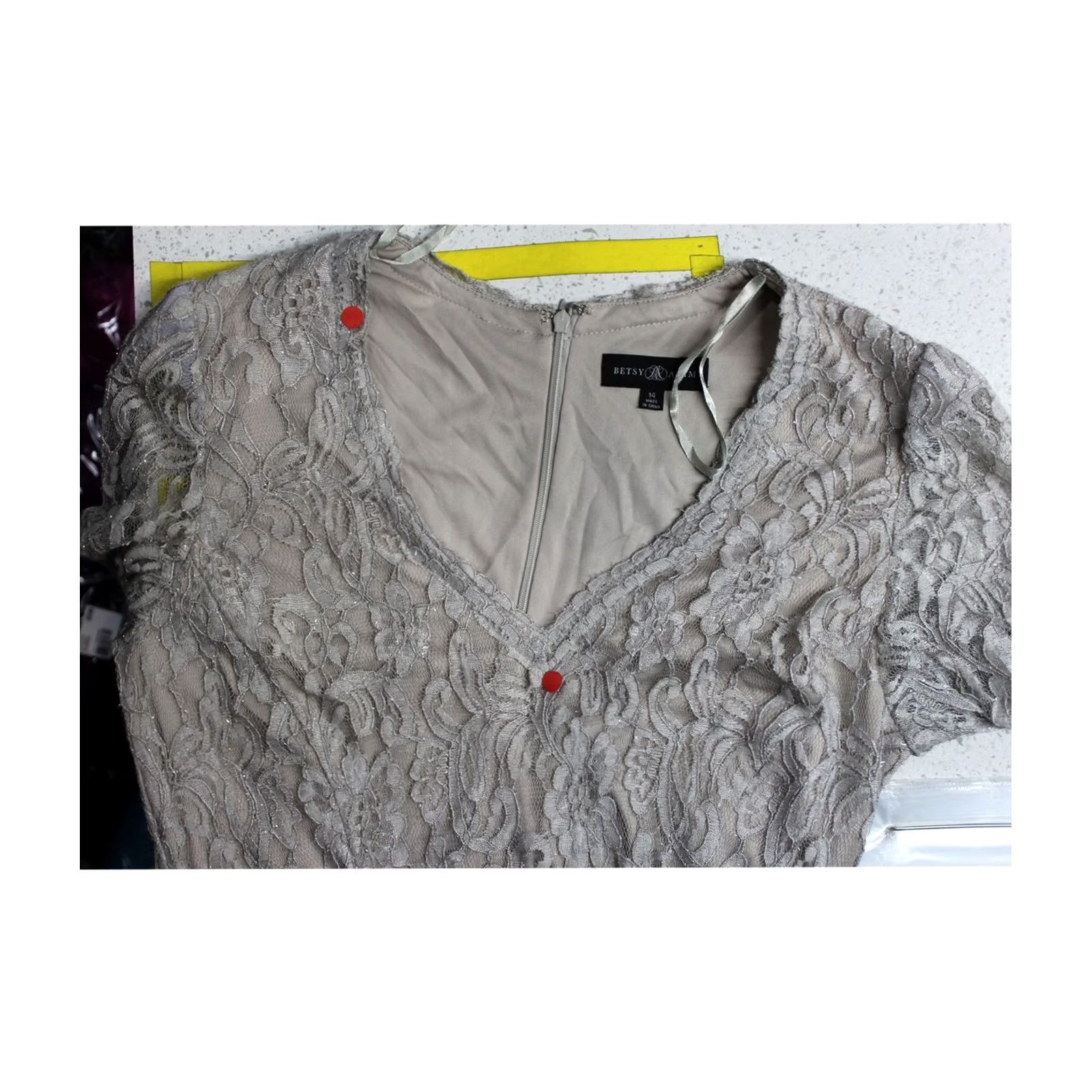 Vintage Betsy & Adam Womens Dress, darkbeige, 14 Size XL / US 12-14 / IT 48-50 - 3 Thumbnail