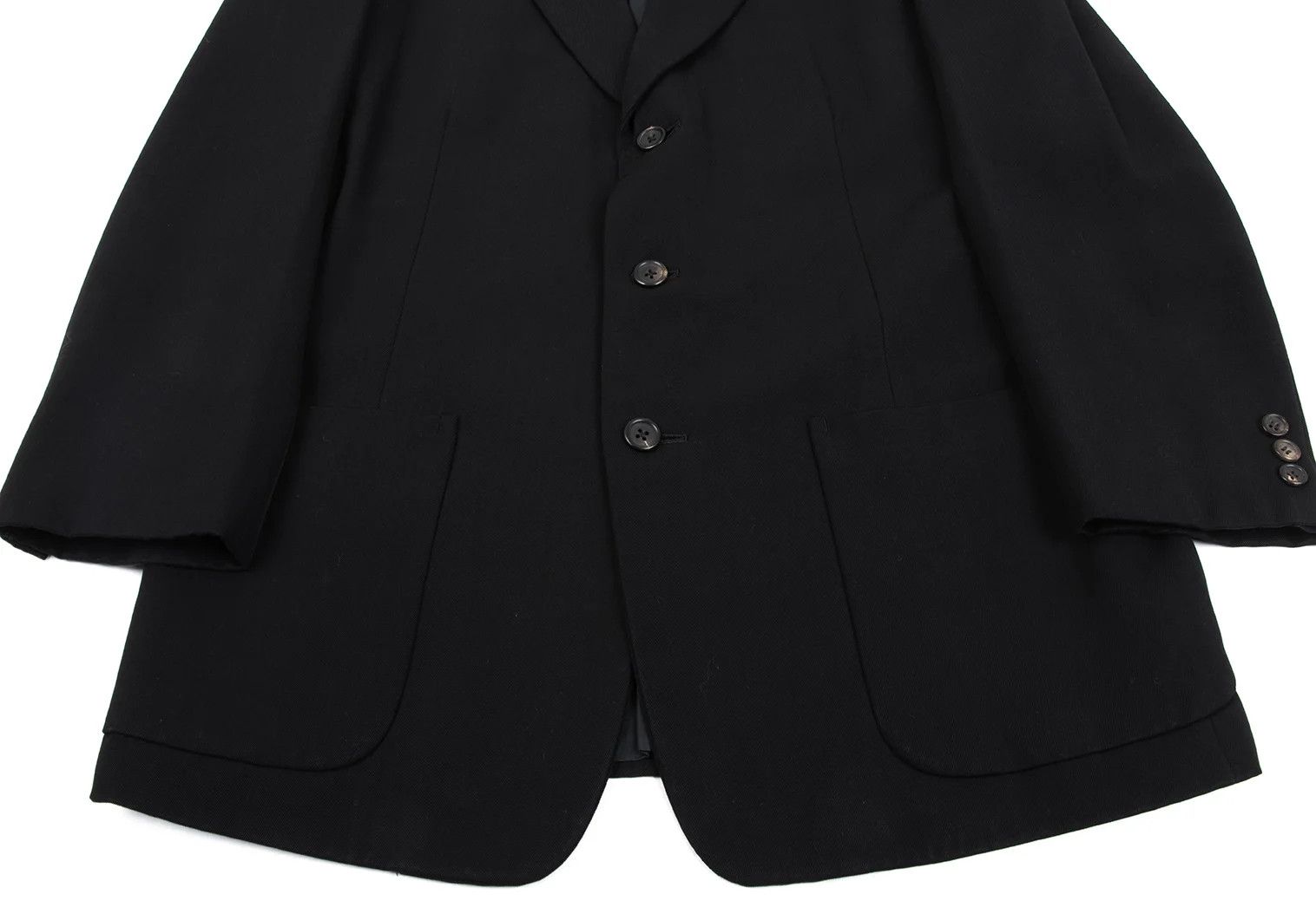 Yohji Yamamoto Yohji Yamamoto Wool Gabardine Jacket Black M Size US M / EU 48-50 / 2 - 7 Thumbnail