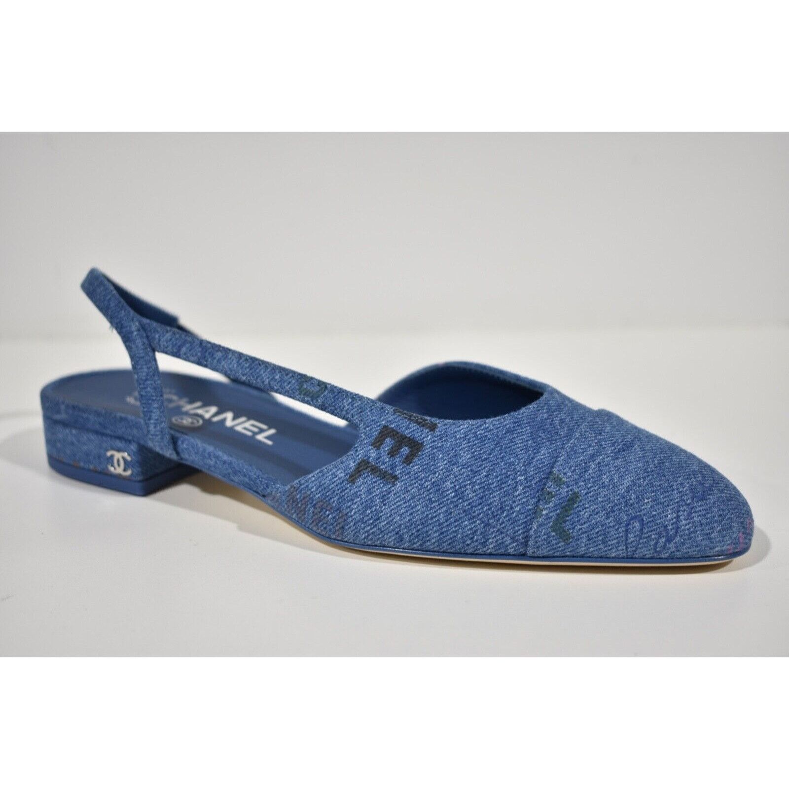 Chanel 22P Mademoiselle Coco Sling Denim Slingback Ballet Flat 39 Size US 9 / IT 39 - 4 Thumbnail