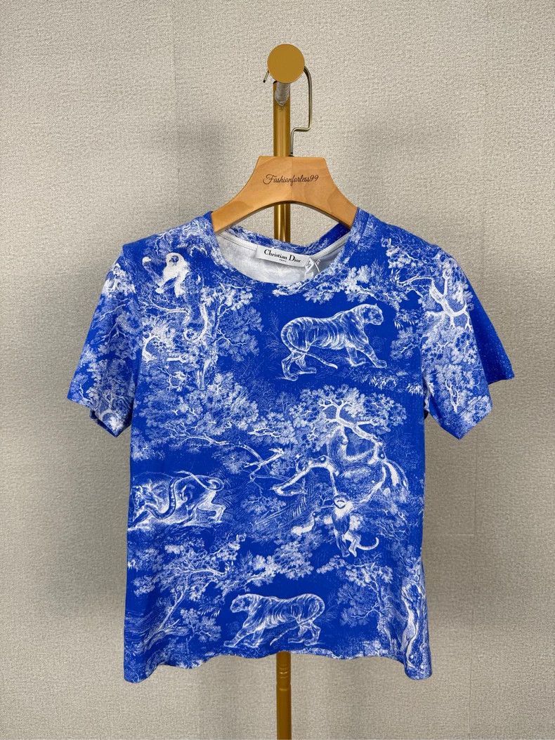 Dior Dior Blue Animal Print T-Shirt XS - dmc Size US XS / EU 42 / 0 - 1 Thumbnail