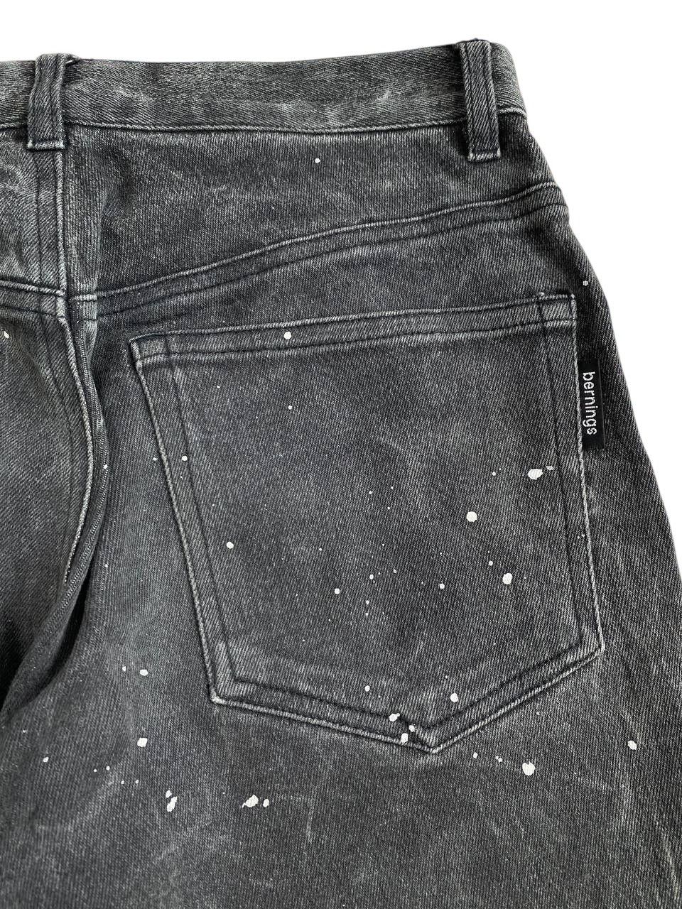 Japanese Brand Y2K 2000’s Berning Sho Paint Splatter Poem Black Denim Size US 29 - 12 Thumbnail