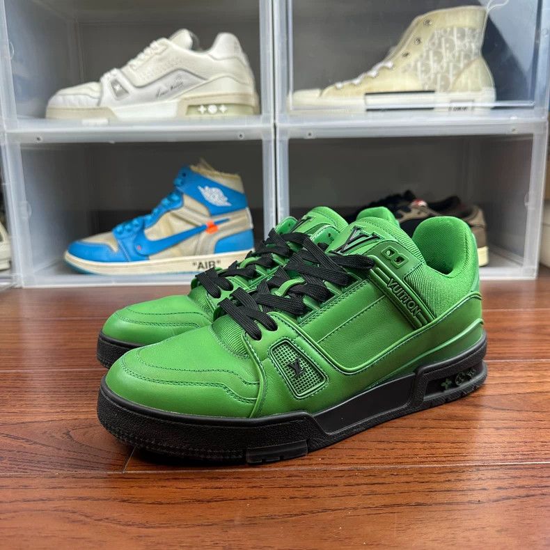 Louis Vuitton Louis Vuitton Green LV Trainer Sneakers - dmc Size US 9.5 / EU 42-43 - 1 Thumbnail