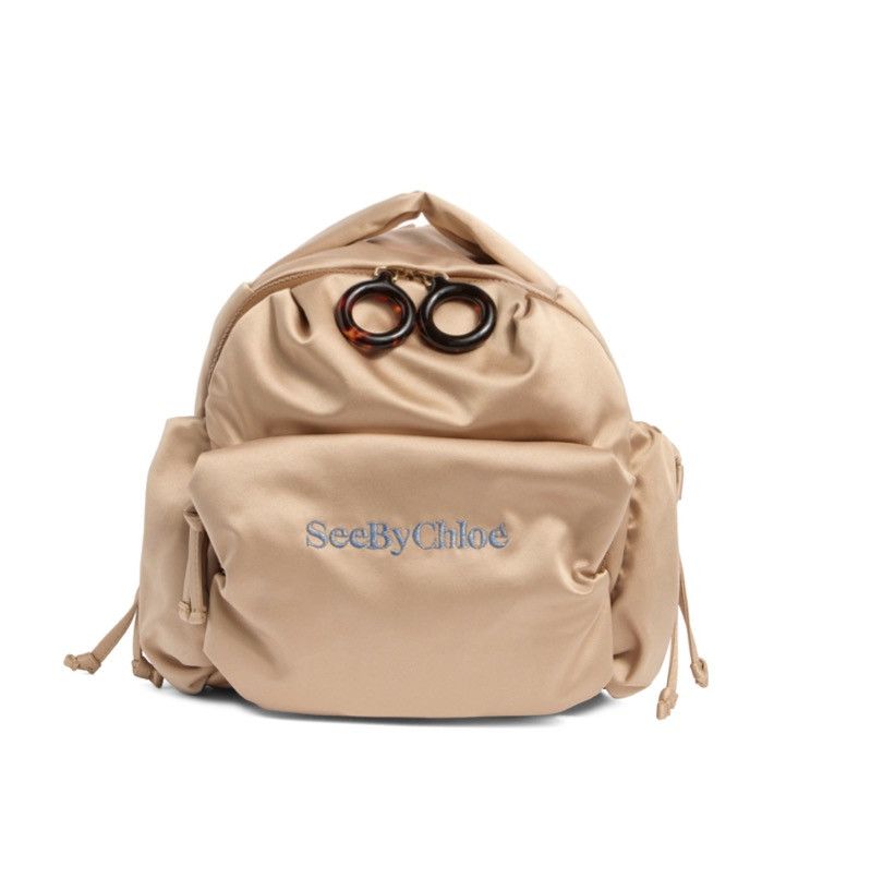See by Chloe See by Chloe Tilly Satin Mini Backpack Biscotti Beige NWT Size ONE SIZE - 19 Thumbnail
