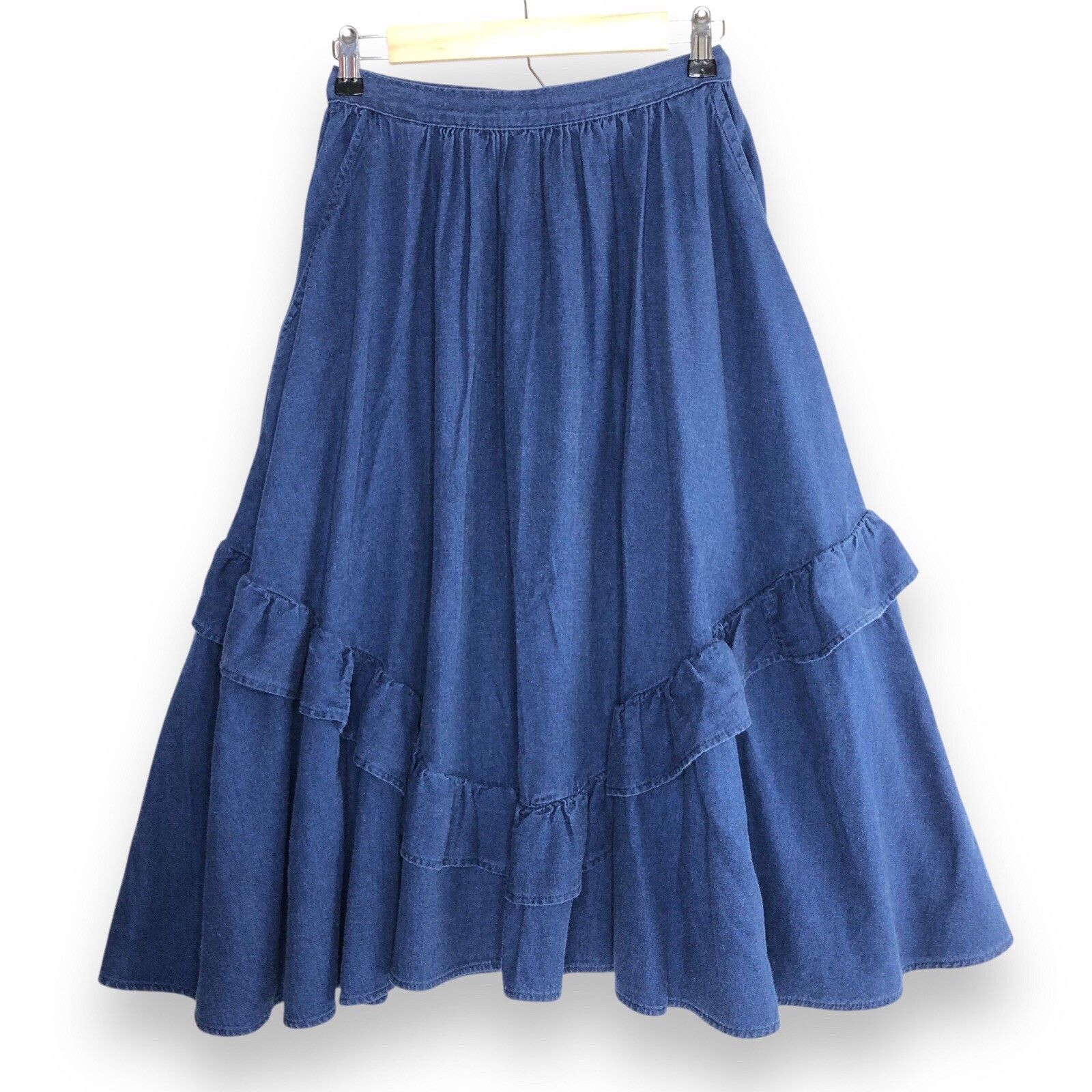 Other Vtg Jacques De Noir Womens Frilled Ruffled Jean Skirt Sz 7 Size 26" / US 2 / IT 38 - 1 Thumbnail