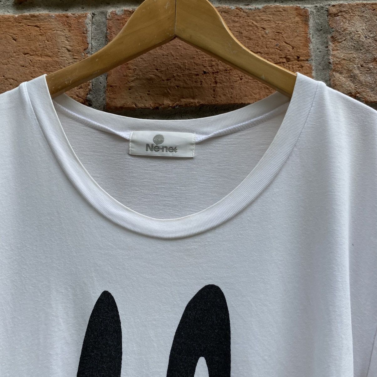 Ne-Net Ne-Net White T-shirt with Black Bunny Print Size US M / EU 48-50 / 2 - 7 Thumbnail