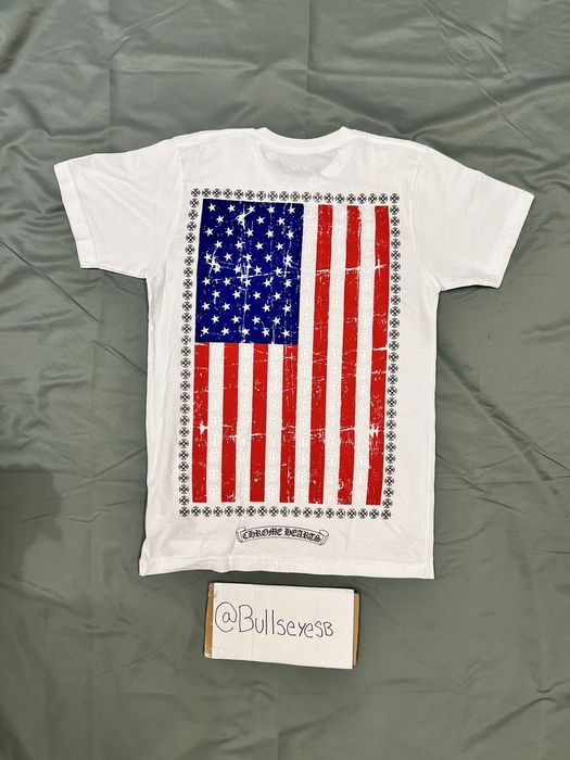 Chrome Hearts Chrome Hearts USA Flag White T-Shirt | Grailed