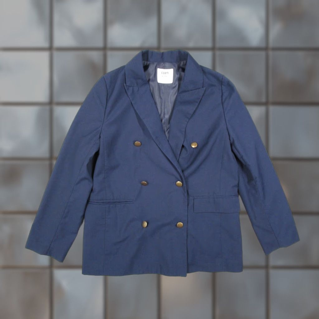 Vintage Coen Co. Blazer Womens Medium Navy Double Breasted Lined Office Jacket Japan Size M / US 6-8 / IT 42-44 - 1 Thumbnail