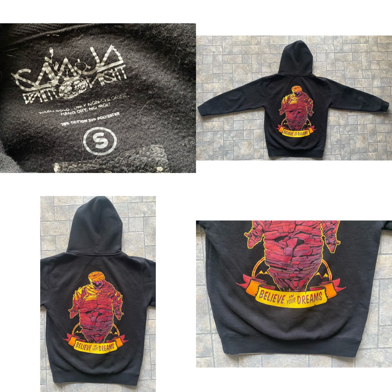 Vintage Ganja White Night Hoodie Mens Small Wobble Rocks Believe In Your Dreams Black Orange Black Elevation Red Rocks Amphitheatre 90s? Wait no. Size US S / EU 44-46 / 1 - 9 Thumbnail