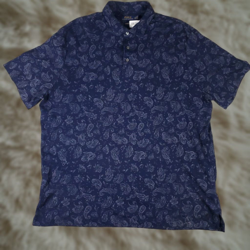 Ralph Lauren Ralph Lauren Polo Shirt Blue Paisley Men's XL Short Sleeve Classic Fit Size US XL / EU 56 / 4 - 1 Thumbnail