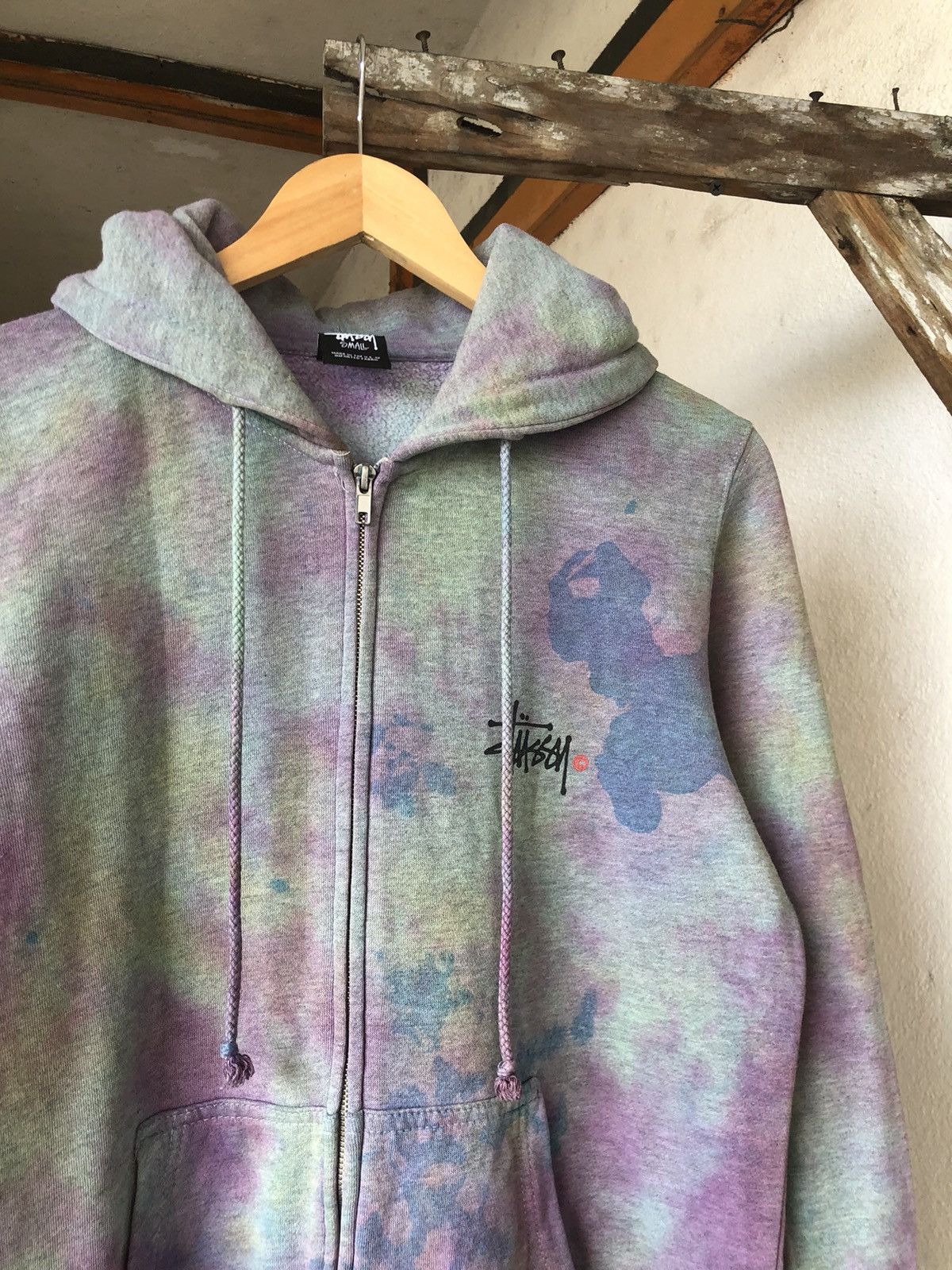 Stussy Rare❗️Stussy Tie Dye Big Logo Sweater Hoodie y2k Size US S / EU 44-46 / 1 - 5 Thumbnail