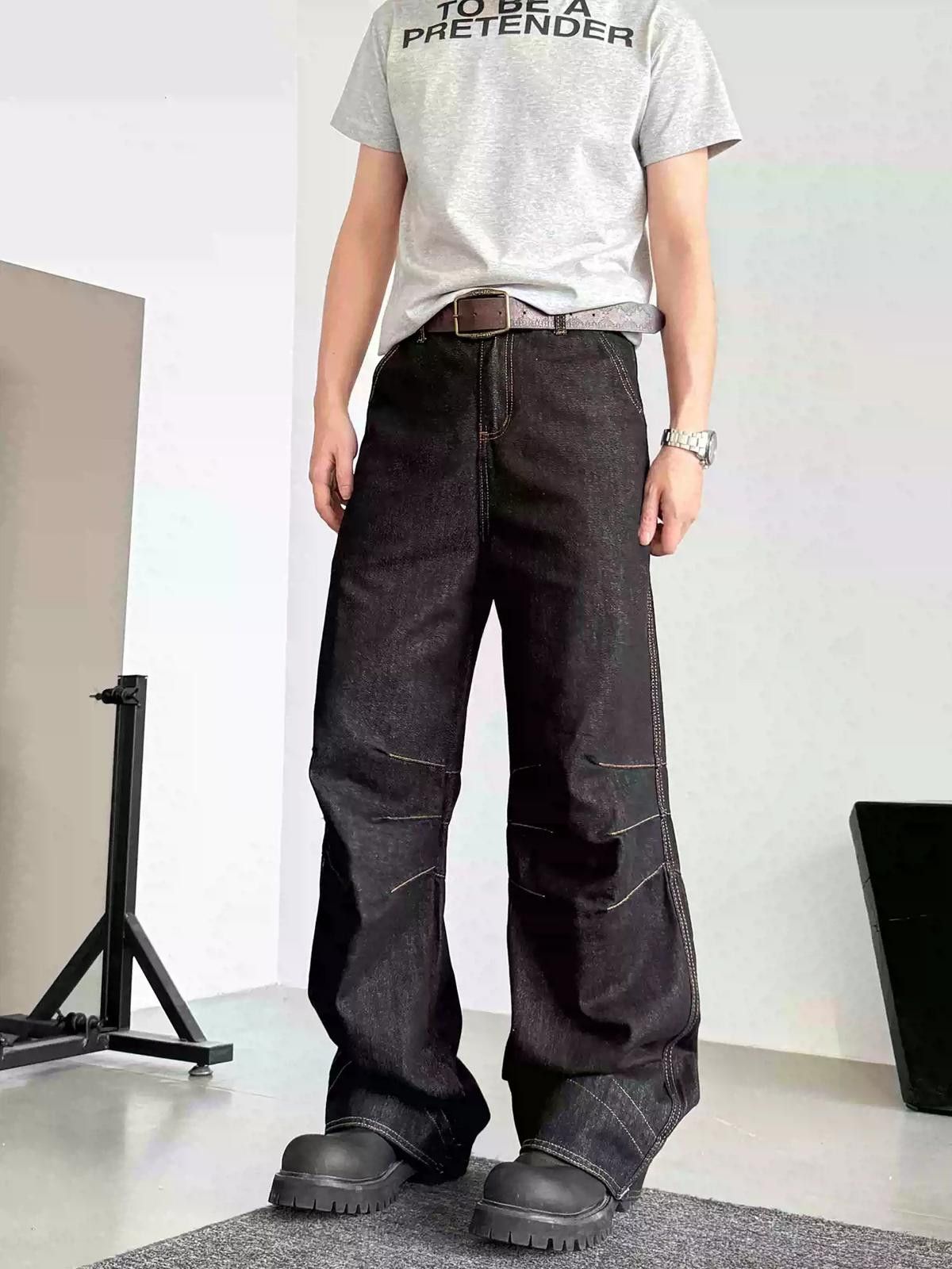 Other Black Loose Wide-Leg Jeans Size US 32 / EU 48 - 1 Thumbnail