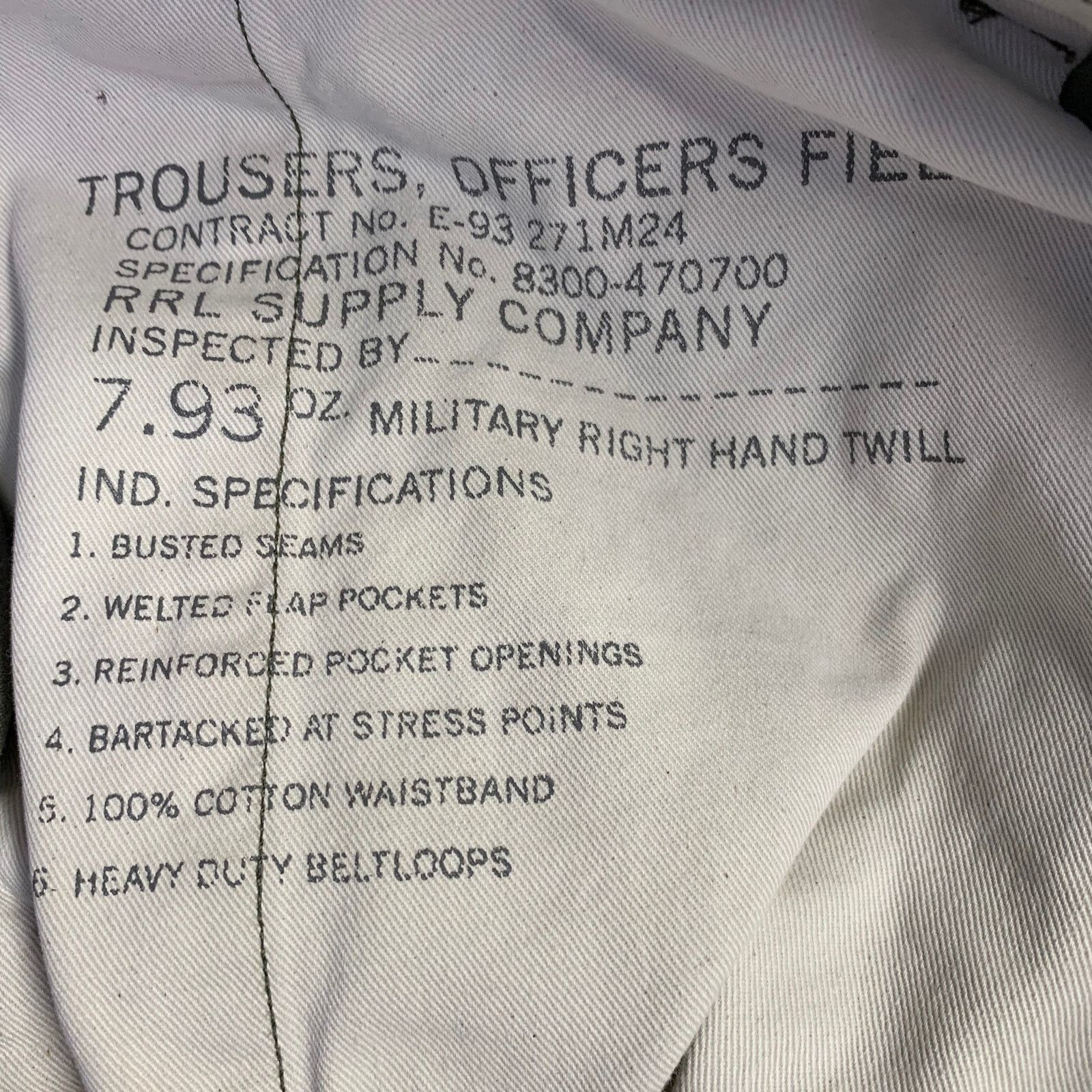 Ralph Lauren RRL by RALPH LAUREN Olive Cotton Straight Casual Pants Size US 31 - 5 Thumbnail