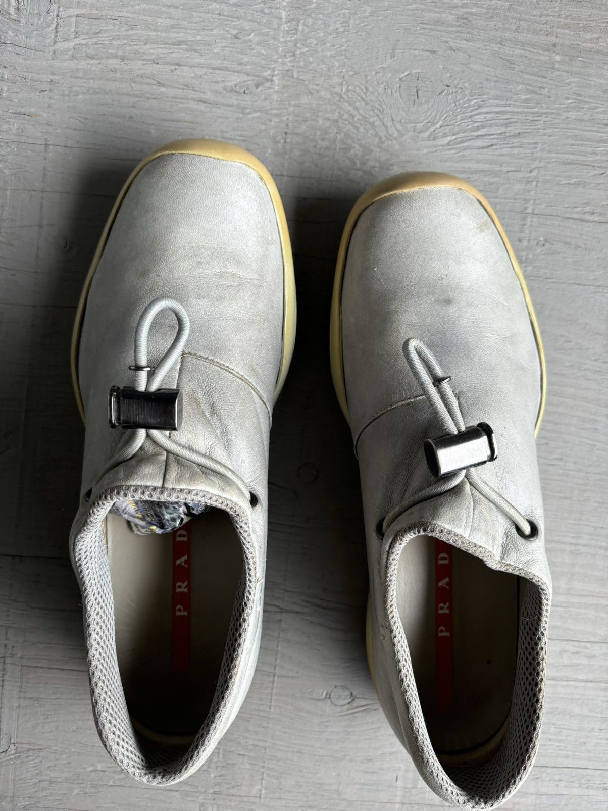 Prada × Vintage 2000s Prada Linea Rossa Slip On Sneakers Womens Y2K Mules Size US 7 / IT 37 - 20 Thumbnail