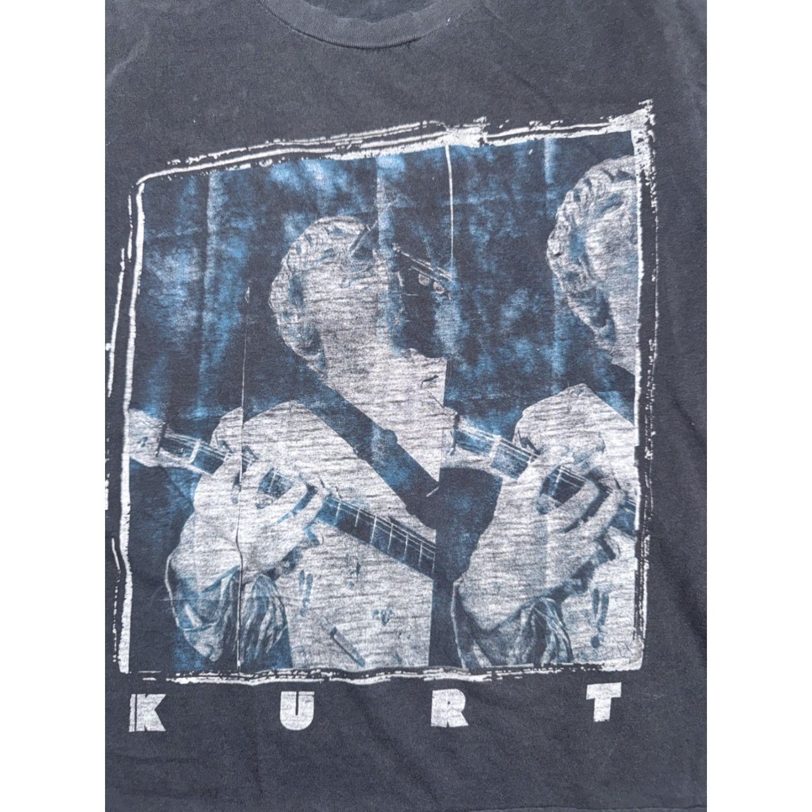 Vintage VINTAGE Nirvana T-Shirt Shirt XS Cropped Black 90s Kurt Cobain Graphic Print Distressed Size US XS / EU 42 / 0 - 2 Thumbnail
