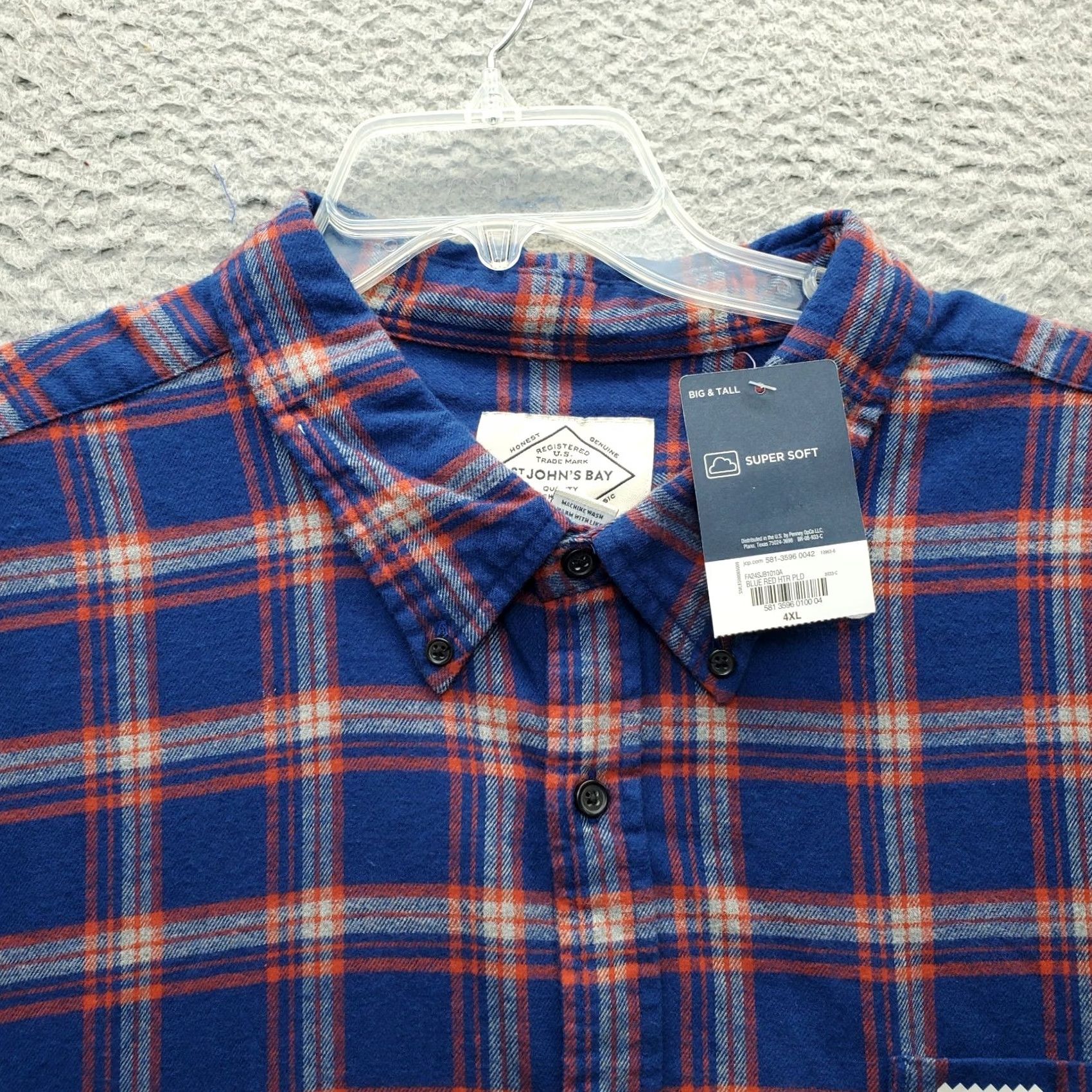 Vintage St. John's Bay Shirt Mens 4XL Multi Plaid Flannel Button-Down Classic Button Up Casual Size US XXL / EU 58 / 5 - 6 Thumbnail