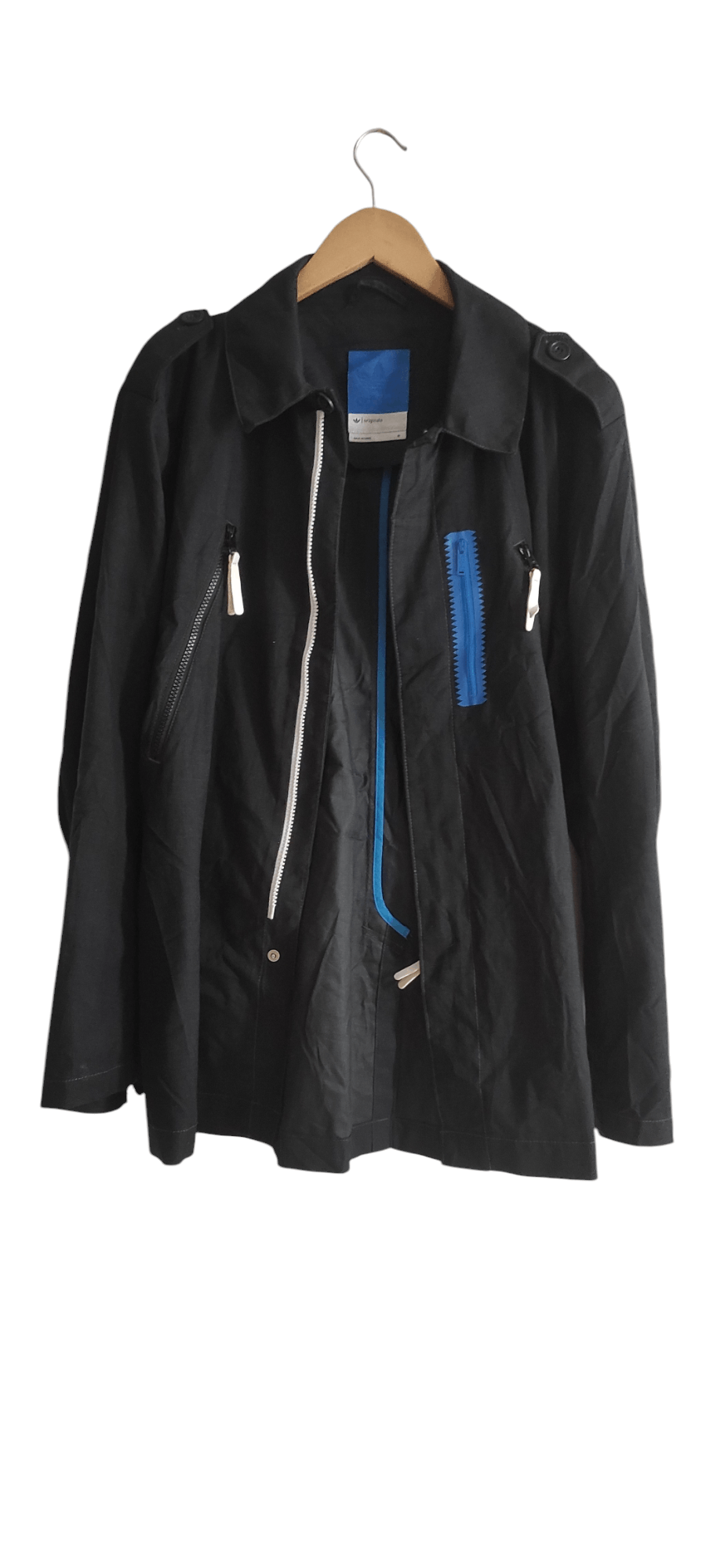 Adidas Adidas Men's Black Full Zip Trench Coat Sports Wear Size US M / EU 48-50 / 2 - 4 Thumbnail