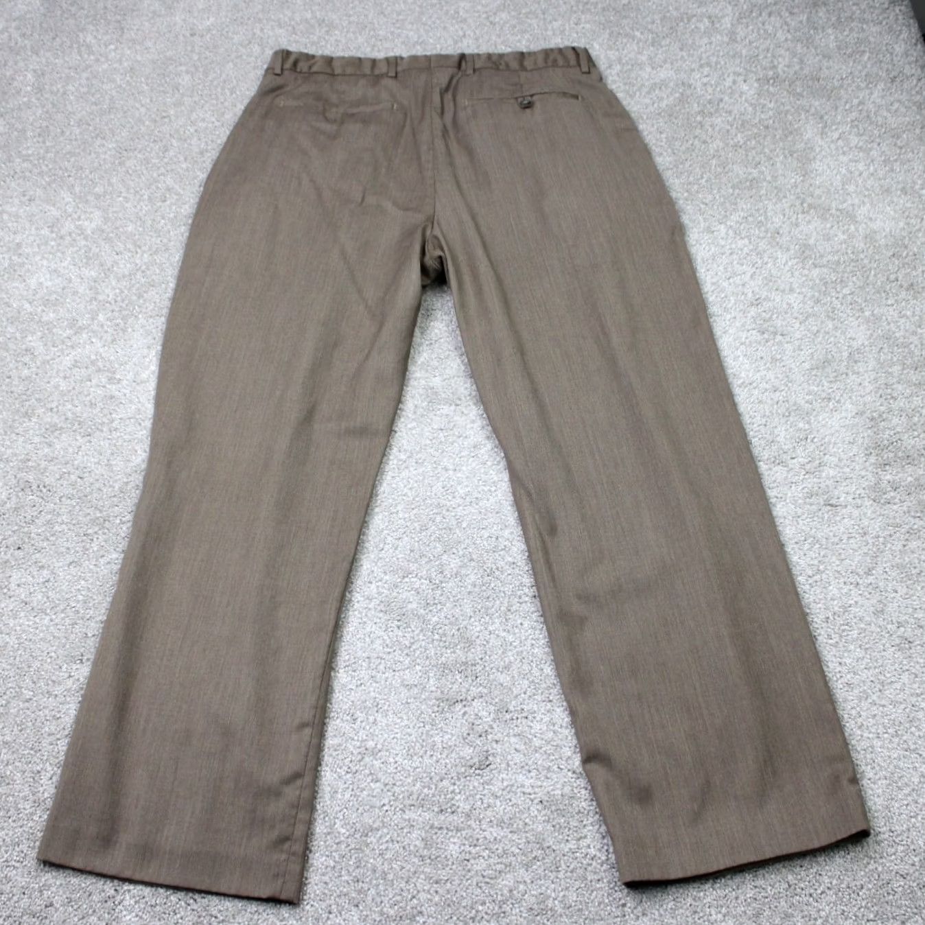 Banana Republic Banana Republic Pants Mens 35x30 Brown 100% Wool Flat Front Acetate Lined Dress Pants Slimming Regular Fit Casual Business Formal City Preppy Mens Size US 35 - 6 Thumbnail