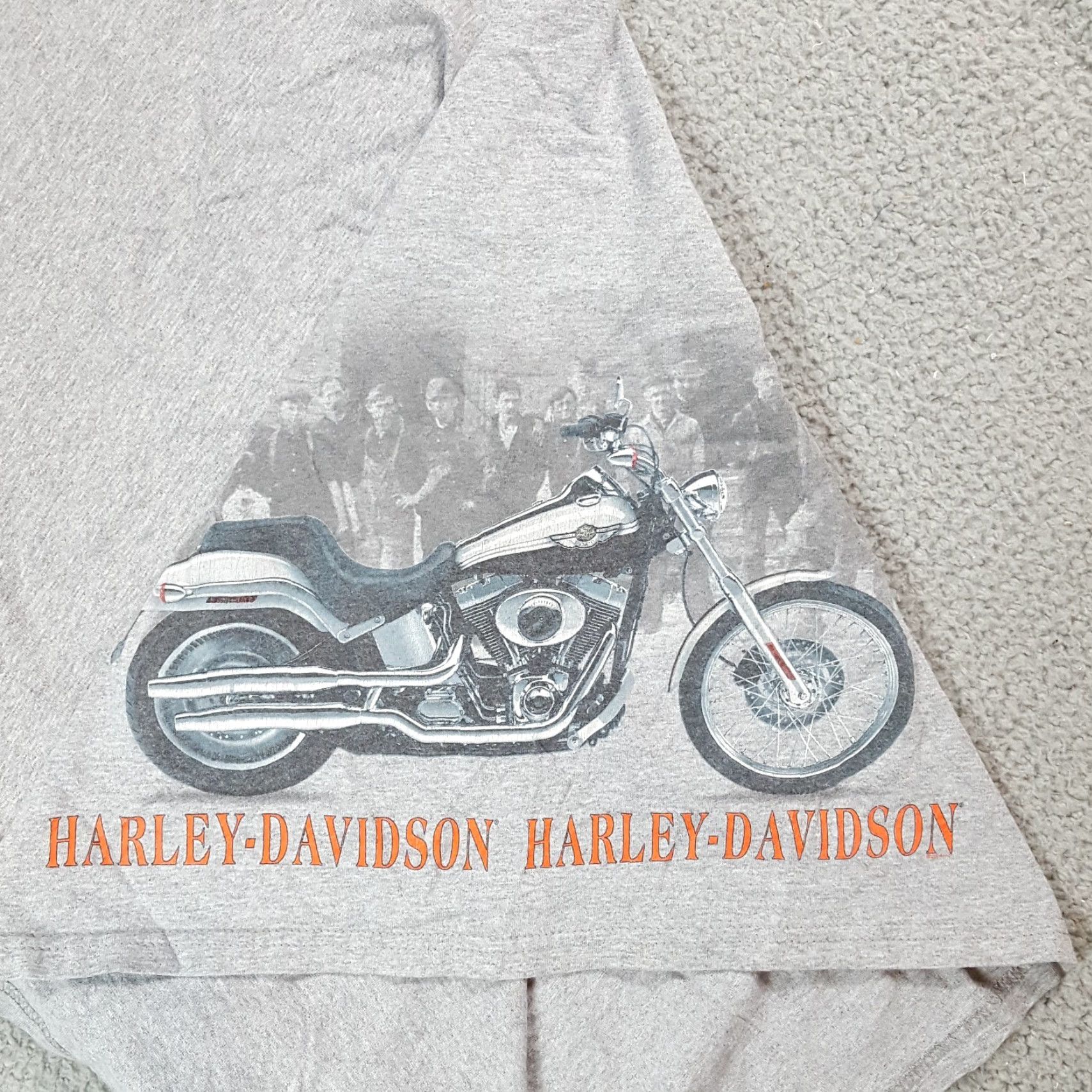 Harley Davidson VINTAGE Harley-Davidson Mens T-Shirt Motorcycle Wrap Around Pocket Biker 2000s Grunge 90s Gray Size M Size US M / EU 48-50 / 2 - 6 Thumbnail