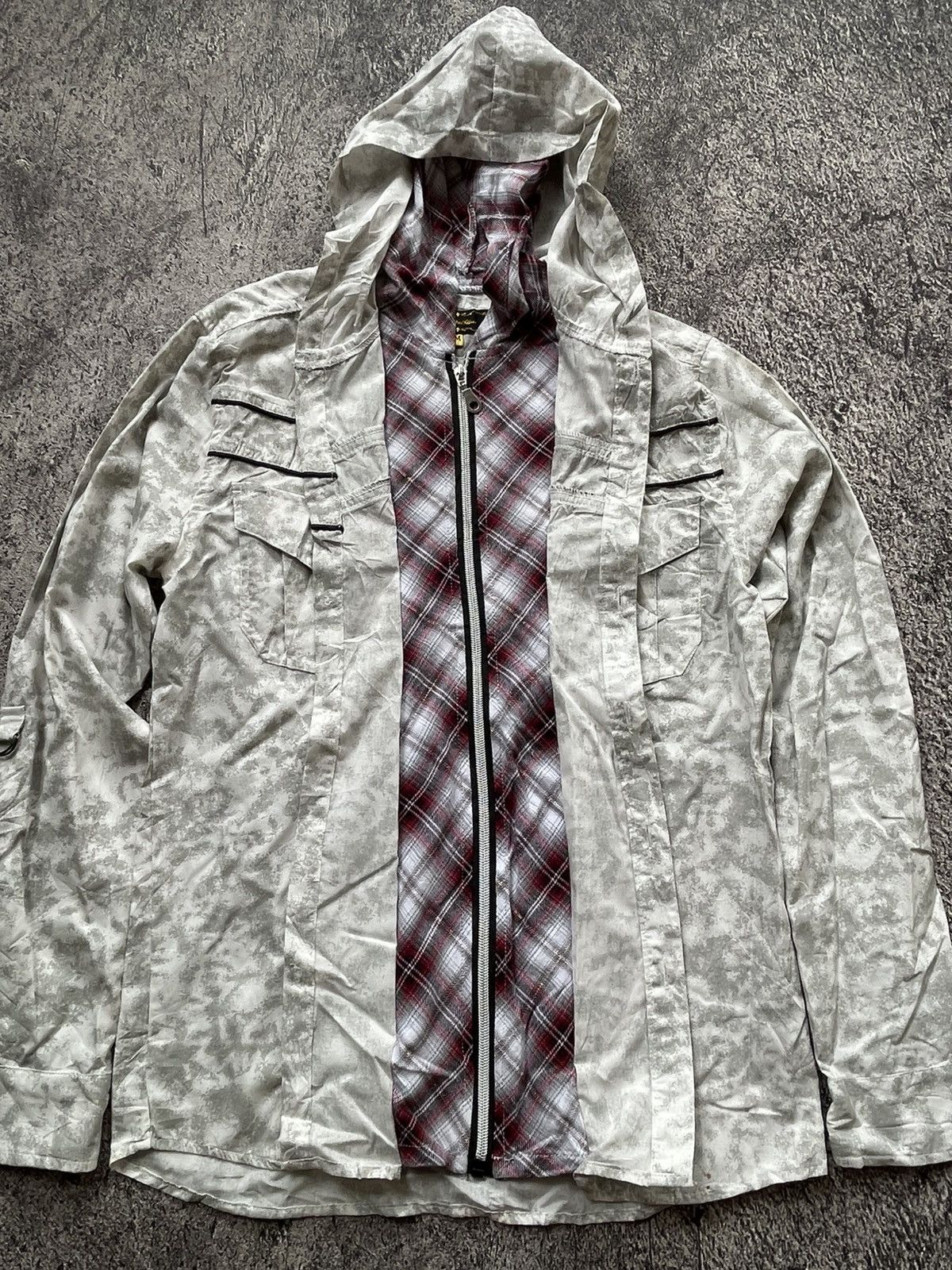 Japanese Brand Y2K 31040 Homme double layer acid wash shirt Size US M / EU 48-50 / 2 - 6 Thumbnail