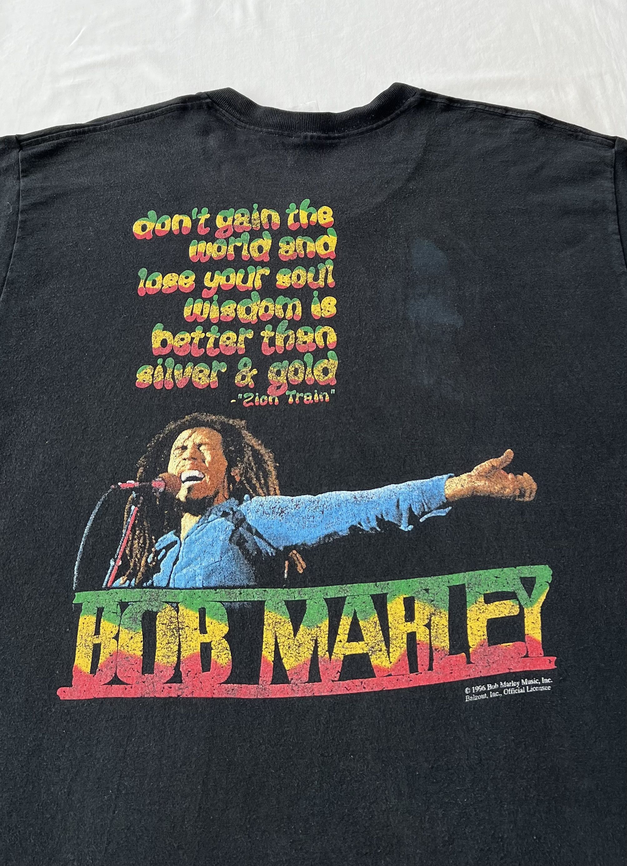 Band Tees Vintage 1996 Bob Marley Zion Train Jamaica Black T-shirt Size US XL / EU 56 / 4 - 12 Thumbnail