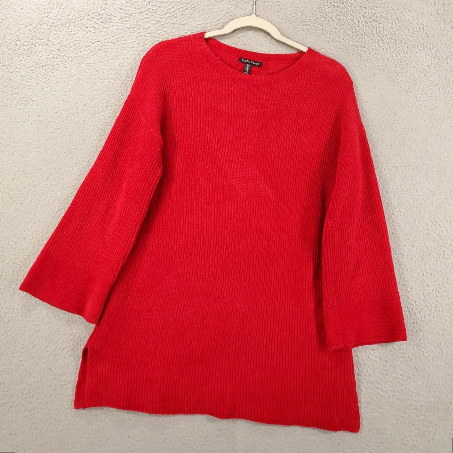Eileen Fisher Eileen Fisher Sweater Women XS Red Solid Knit Long Sleeve Pullover V-Neck Casual Womens Size XS / US 0-2 / IT 36-38 - 2 Thumbnail