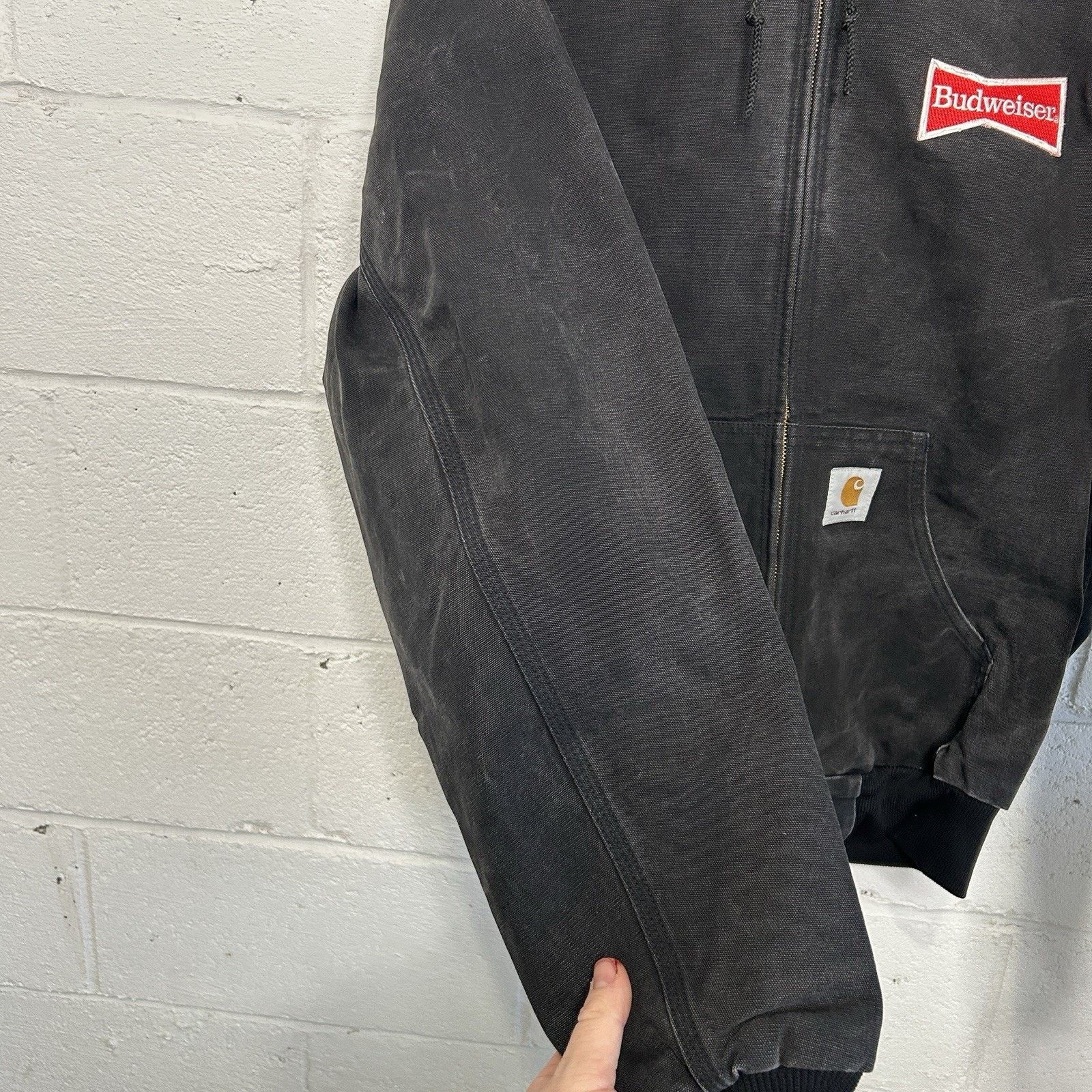 Carhartt Vintage Carhartt Thermal Hooded Jacket “Black” Budweiser J03 Size US L / EU 52-54 / 3 - 6 Thumbnail