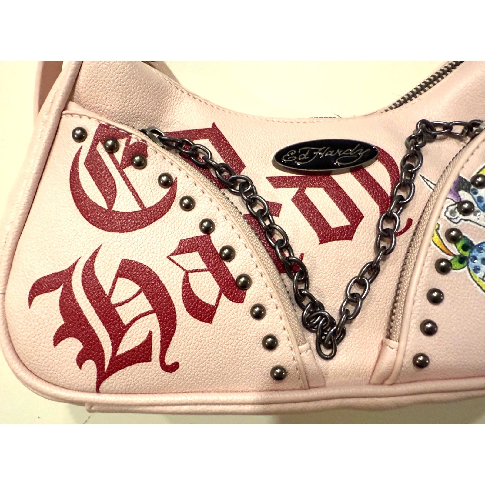 Ed Hardy Ed Hardy Shoulder Bag Womens Pink Love Kills Slowly NWT Size ONE SIZE - 3 Thumbnail