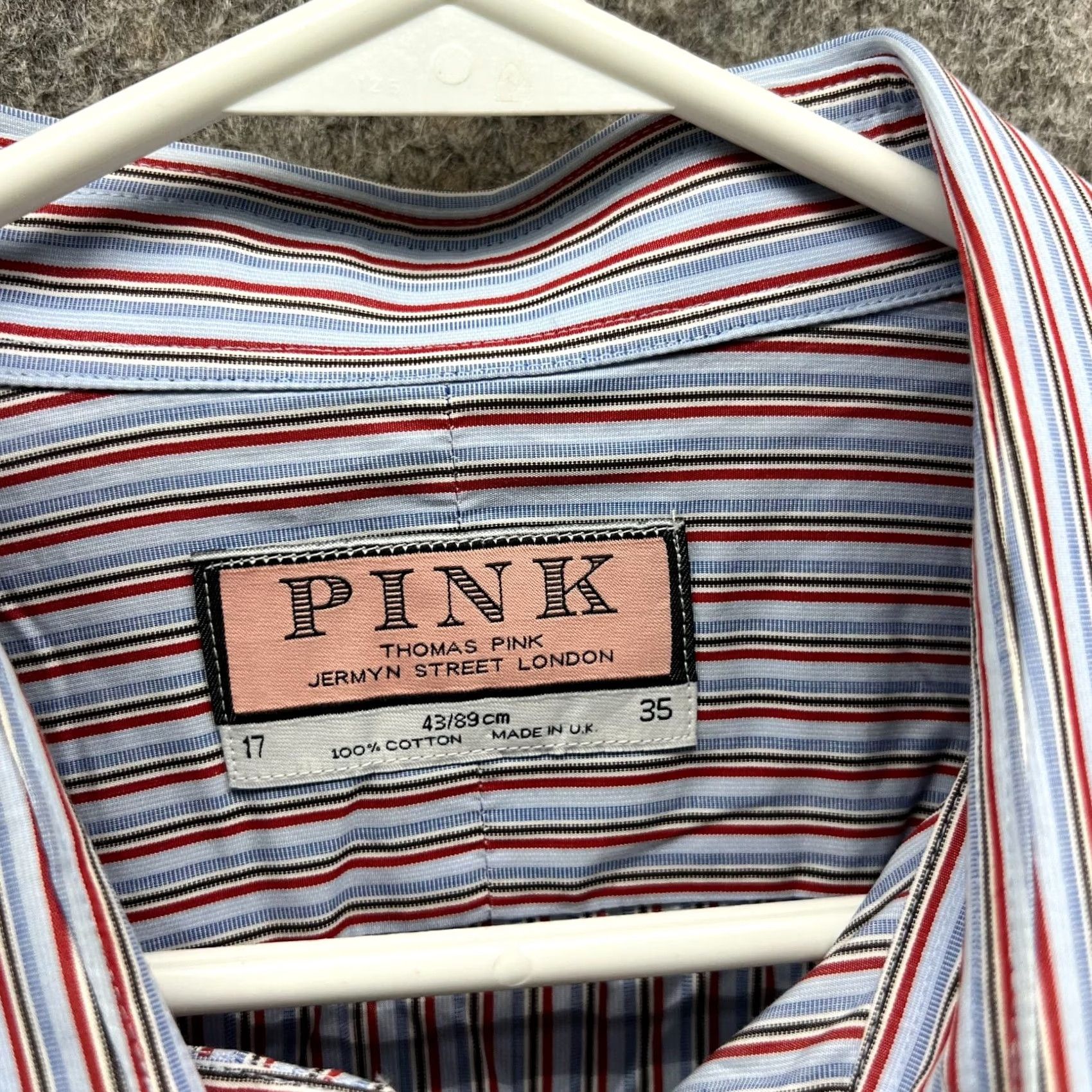 Pinko VINTAGE Pink Shirt Men 17 35 Striped Button-Up Casual Dress Collared Long Sleeve Blue White Red Cotton PINK Shirt Mens Regular Size 17 35 Size US XL / EU 56 / 4 - 7 Thumbnail
