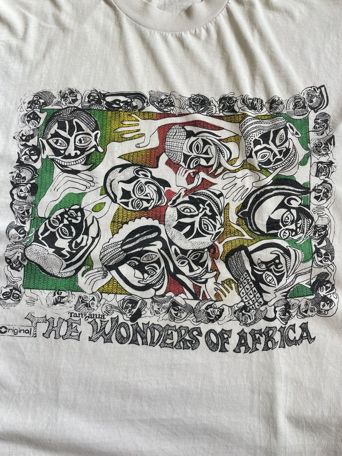 Vintage Crazy 90’s The Wonders Of Africa T-Shirt Faces Cult Vintage Size US XL / EU 56 / 4 - 5 Thumbnail