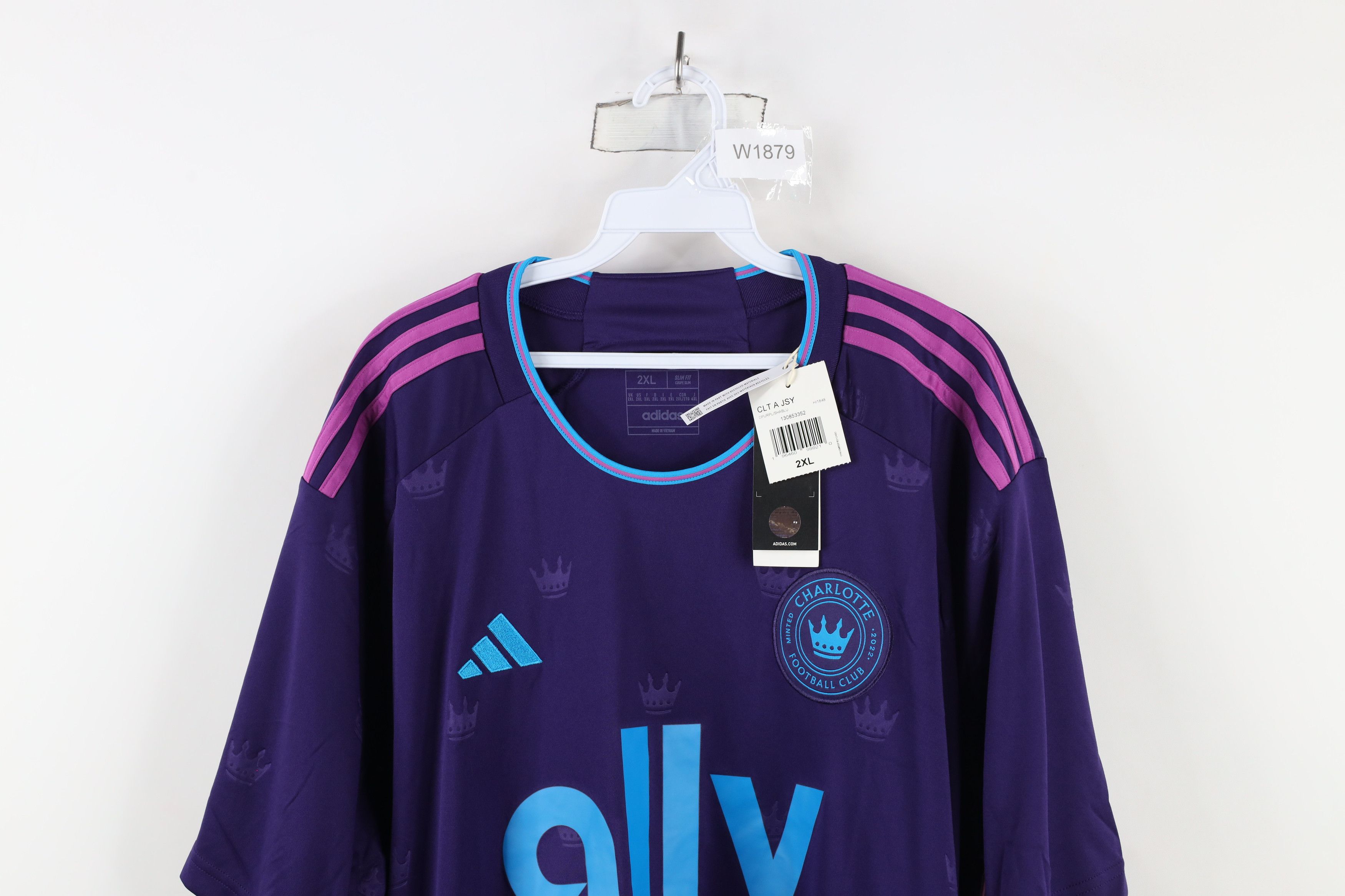 Adidas × Vintage New Adidas Charlotte Football Club Soccer Jersey Purple Size US XXL / EU 58 / 5 - 2 Thumbnail