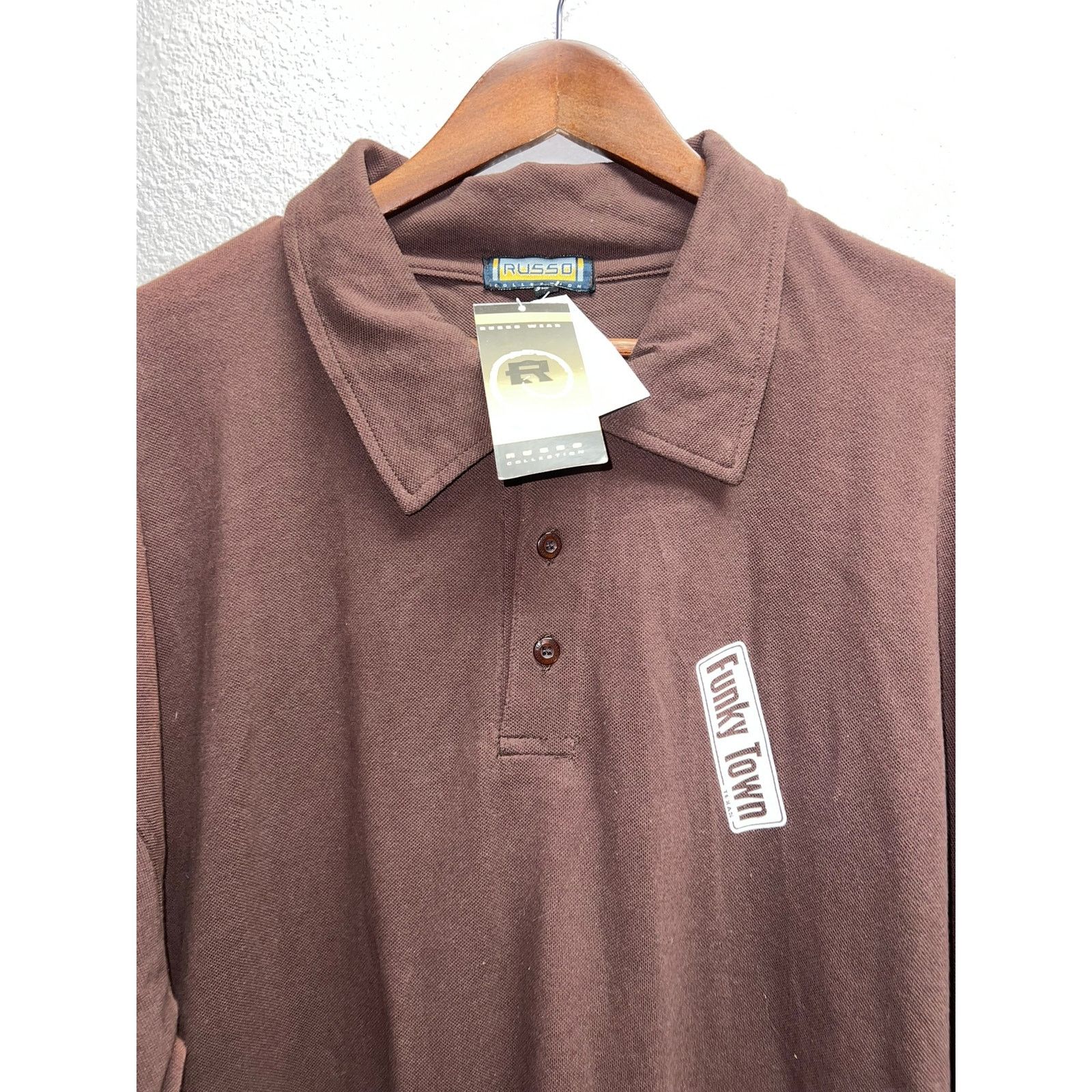 Vintage Vintage Russo Collection Polo Shirt Funky Town Texas 3XL Size US XXL / EU 58 / 5 - 2 Thumbnail