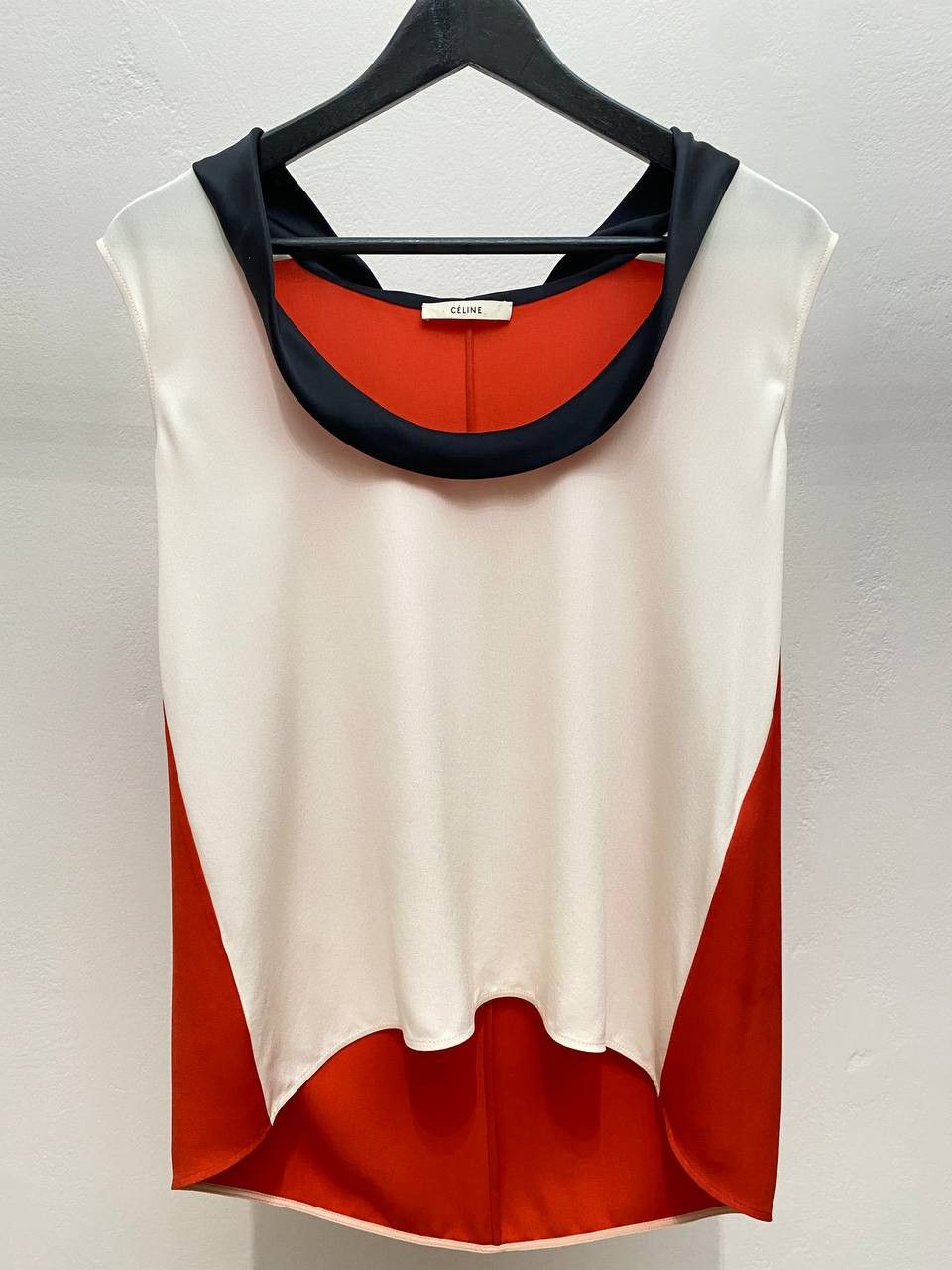 Celine Céline Celine Colorblocked Silk Tank Top Blouse Women Size L / US 10 / IT 46 - 3 Thumbnail