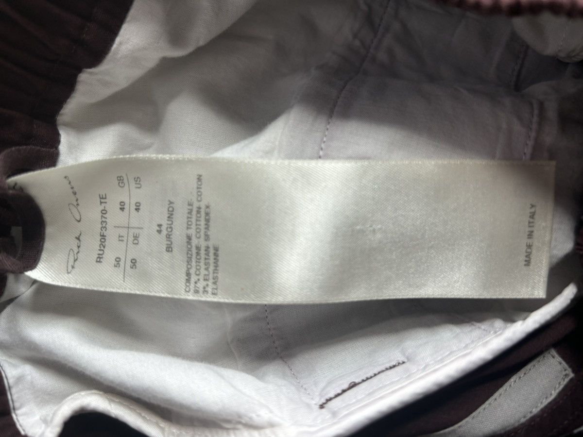 Rick Owens × Rick Owens Drkshdw Rick Owen’s Zip Detail Burgundy Drawstring Jersey Pants Size US 34 / EU 50 - 3 Thumbnail