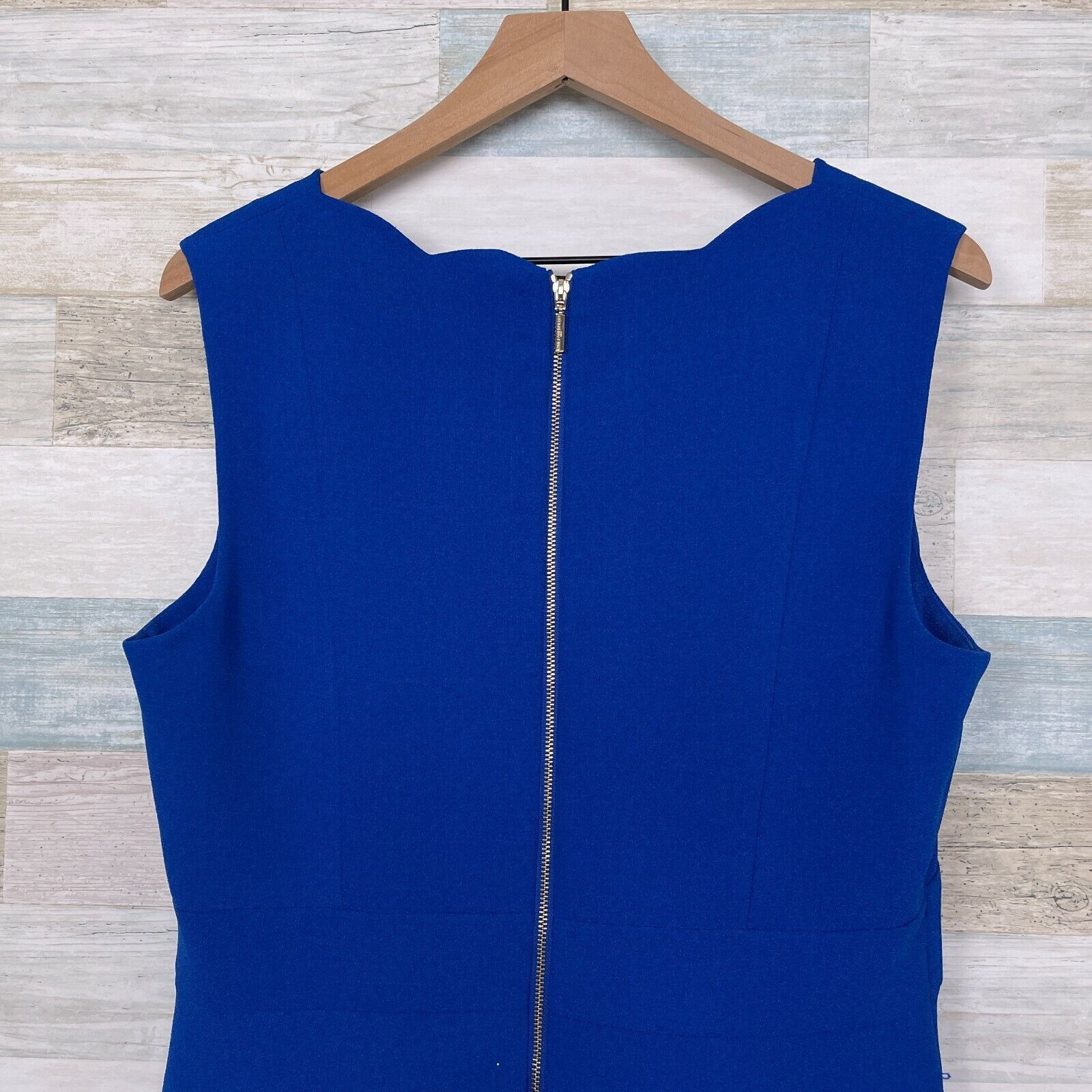 Karl Lagerfeld Karl Lagerfeld Scalloped Cocktail Dress Blue Fit & Flare 10 Size L / US 10 / IT 46 - 4 Thumbnail