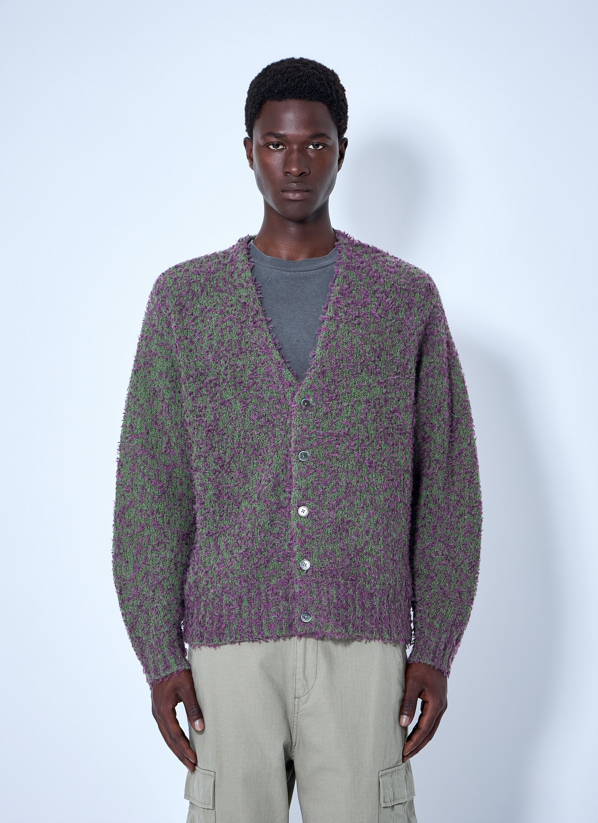 Stussy Stussy Shaggy Cardigan Eggplant | Grailed