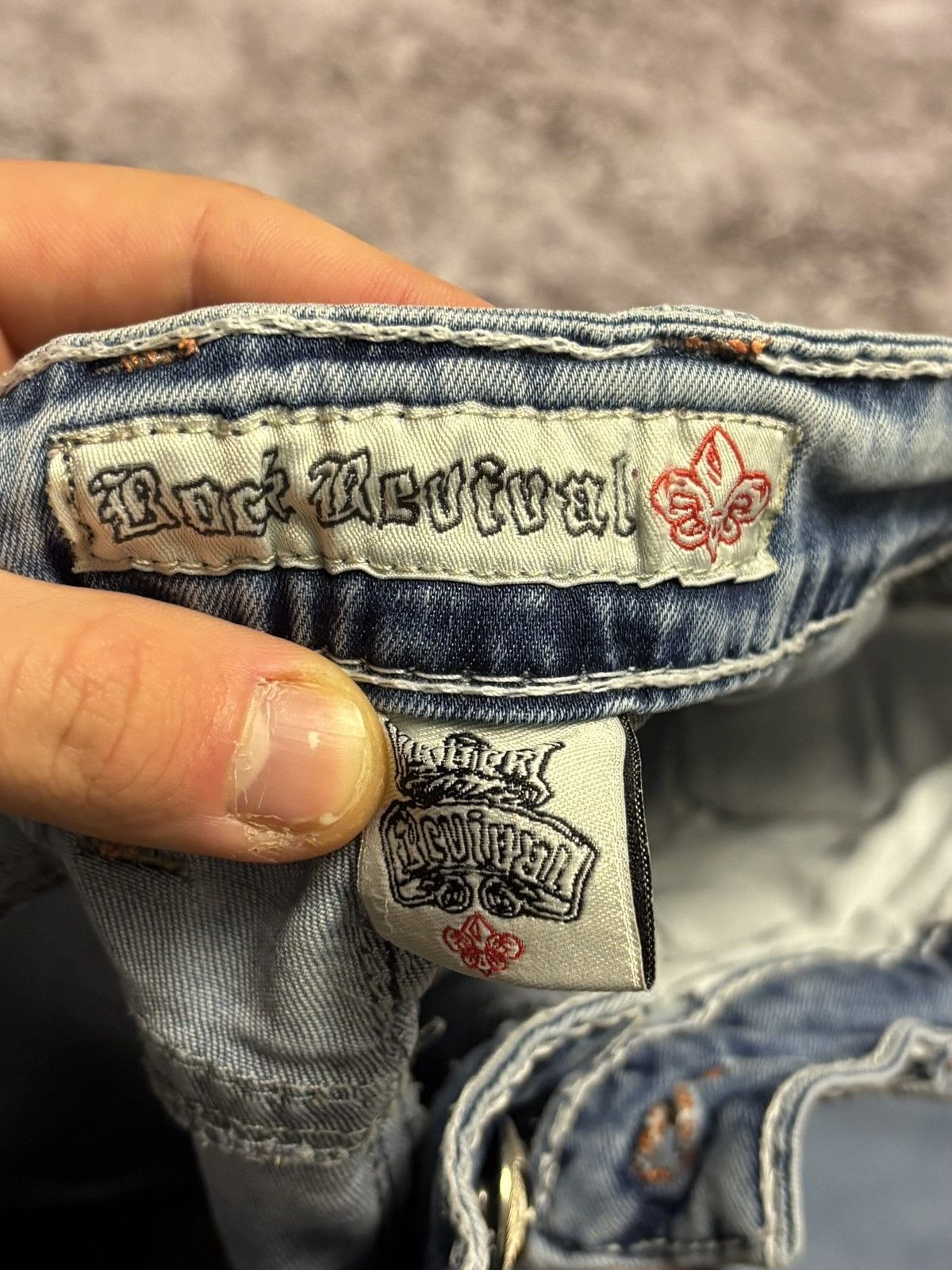 Rock Revival Rock Revival Jeans Mens 33 Blue Medium Embroidered Classic Size US 33 - 5 Thumbnail