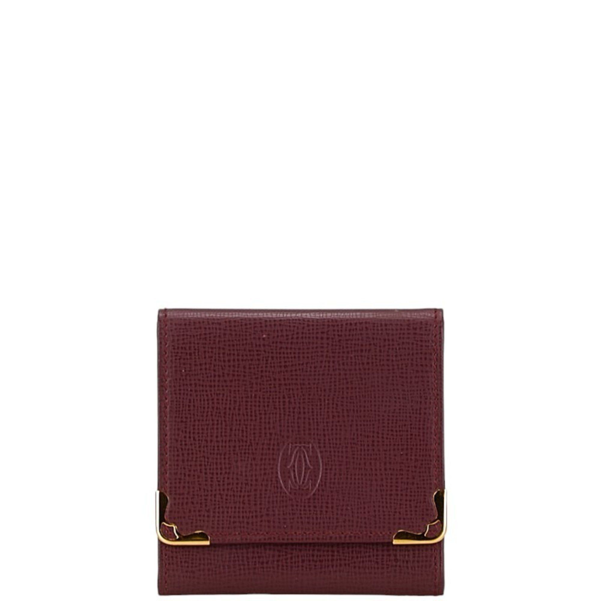 Cartier Cartier Must Line Coin Case Purse Bordeaux Wine Red Leather Women's CARTIER Size ONE SIZE - 1 Thumbnail
