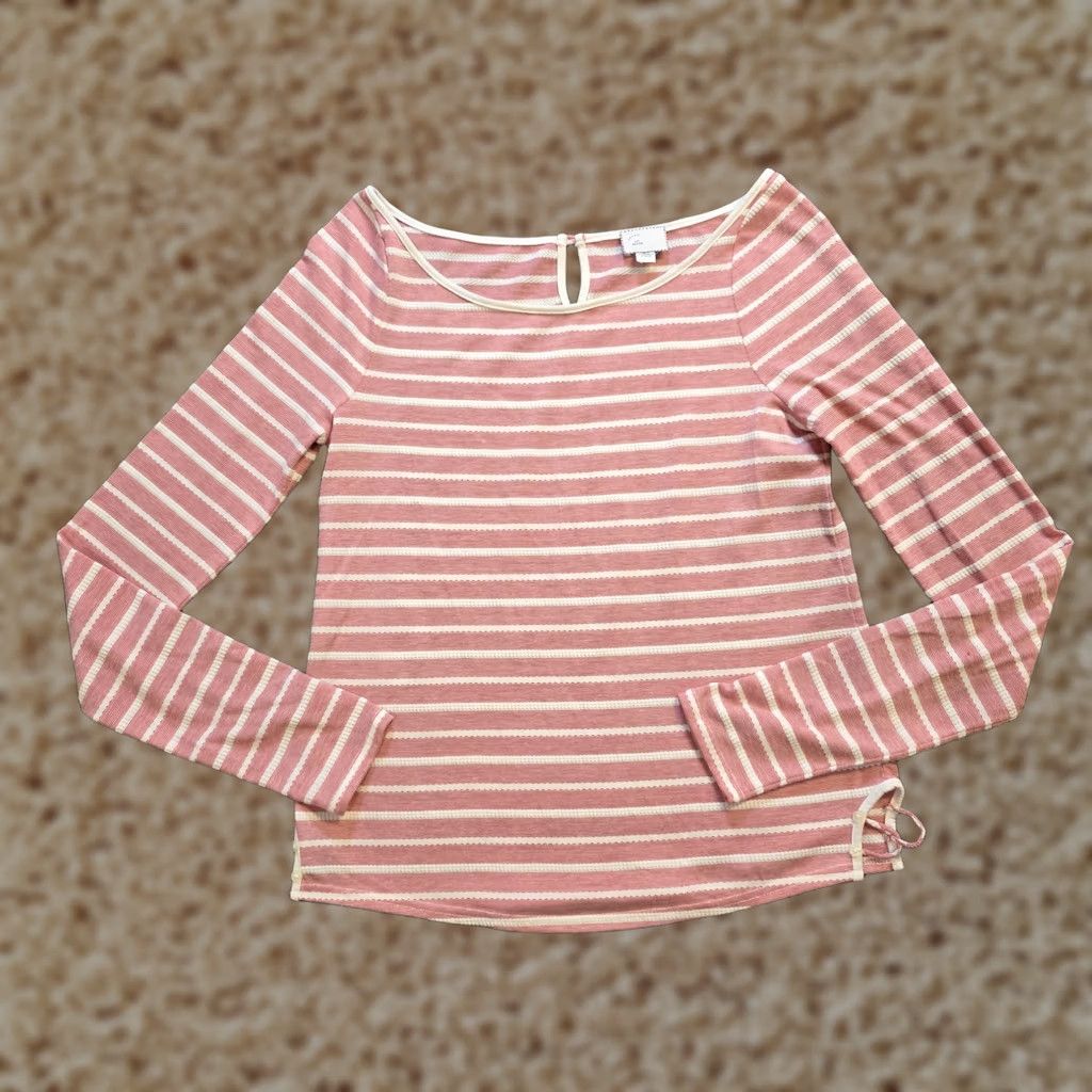 Anthropologie Postmark Anthropologie Top Womens Medium Red White Stripe Boat Neck Nautical Shirt Blouse Knit Long Sleeve Casual NY? Size M / US 6-8 / IT 42-44 - 1 Thumbnail