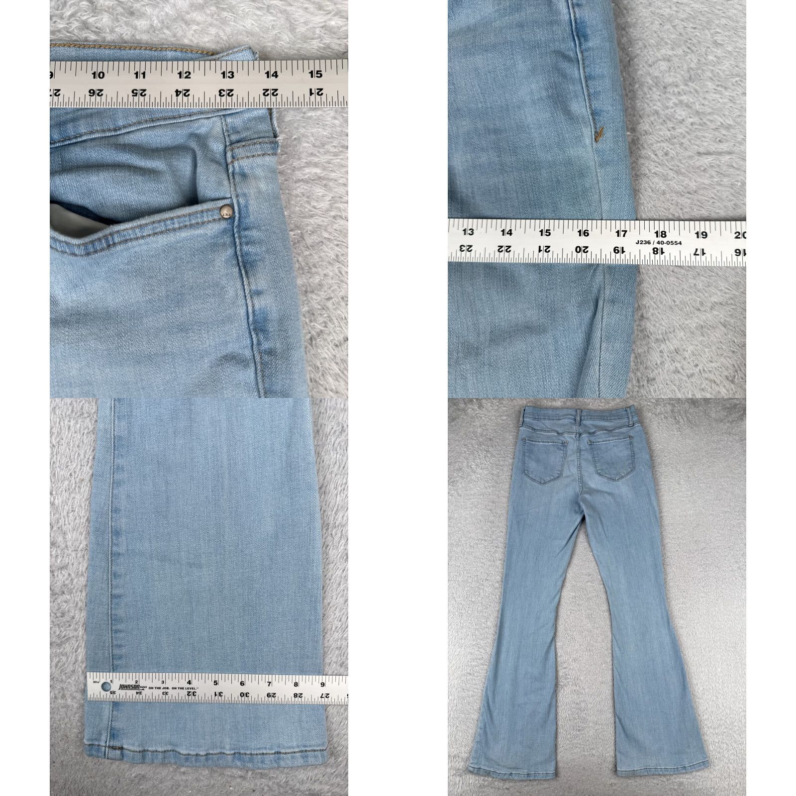 Vintage ana Jeans Womens Jeans Flared Distressed High Rise 27x32 Blue Denim Cotton Blend Regular 6 Womens Men? Size 28" / US 6 / IT 42 - 9 Thumbnail