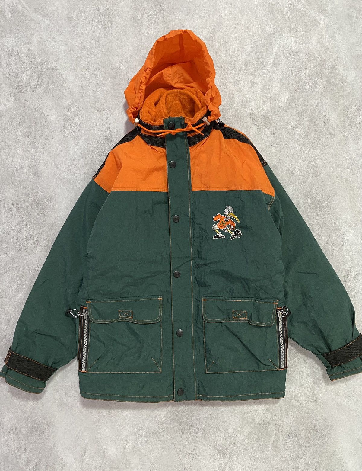 Champion 🏈 Vintage 90s Jacket Champion MIAMI Back Logo Big Dolphins Size US M / EU 48-50 / 2 - 2 Thumbnail
