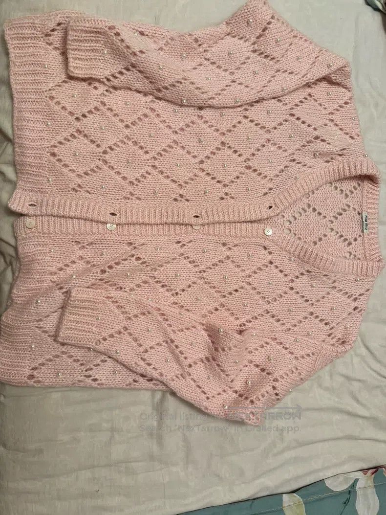 Miu Miu Miu Miu 36 Naked pink cardigan sweater Size S / US 4 / IT 40 - 1 Thumbnail