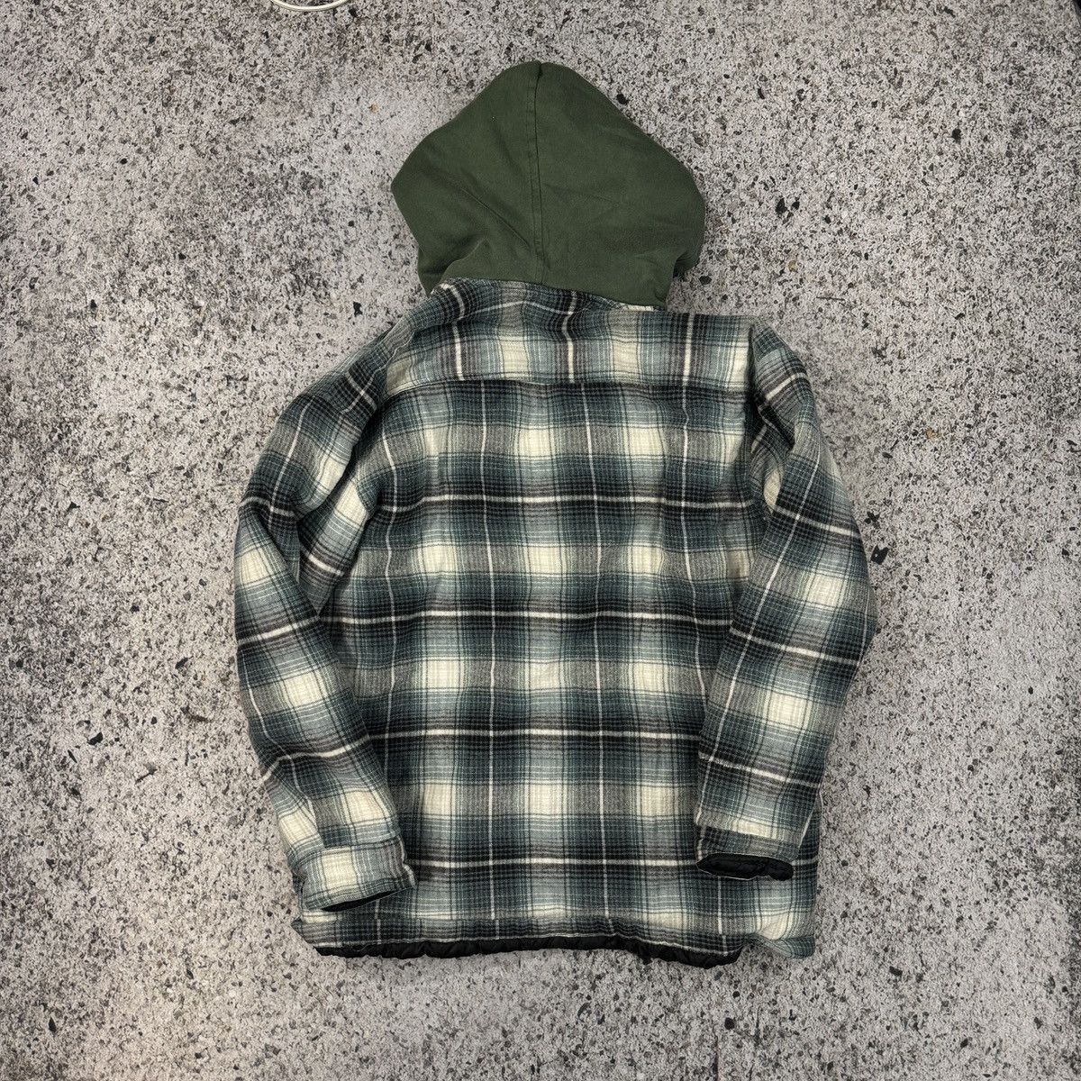 Vintage Thrashed Faded Distressed Zip Up Flannel Hoodie ERD Grunge Size US L / EU 52-54 / 3 - 2 Thumbnail
