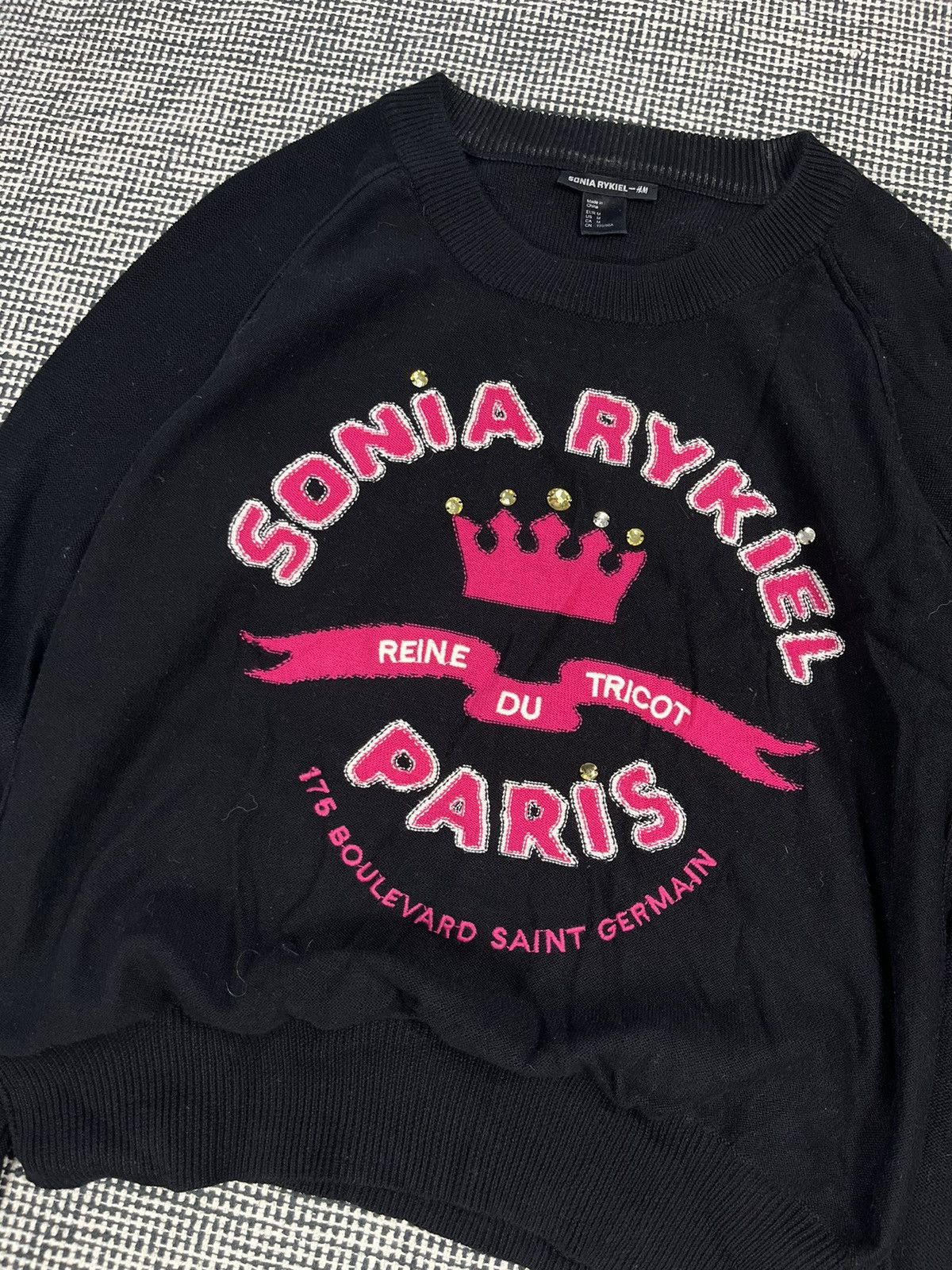 Sonia Rykiel ➕ Sonia Rykiel x H&M big logo rhinestones sweater Size M / US 6-8 / IT 42-44 - 2 Thumbnail