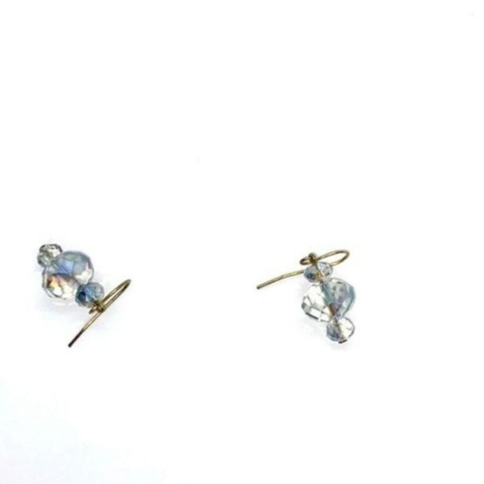 Handmade Clear Crystal Rhinestone Gold-Tone Dangle Earrings Size ONE SIZE - 4 Thumbnail