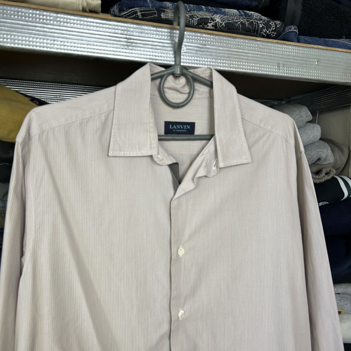 Lanvin Luxury Lanvin Basic Designer button classic shirt Size US L / EU 52-54 / 3 - 2 Thumbnail