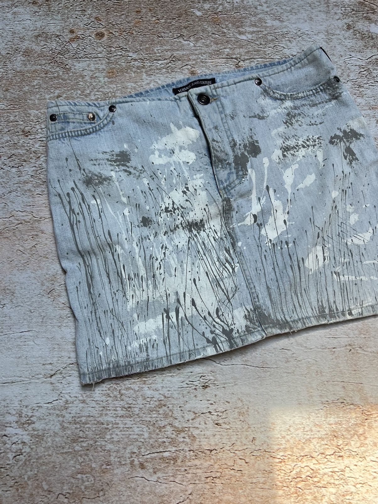 Versace Jeans Couture Versace jeans couture vintage painted denim mini skirt Size 28" / US 6 / IT 42 - 4 Thumbnail