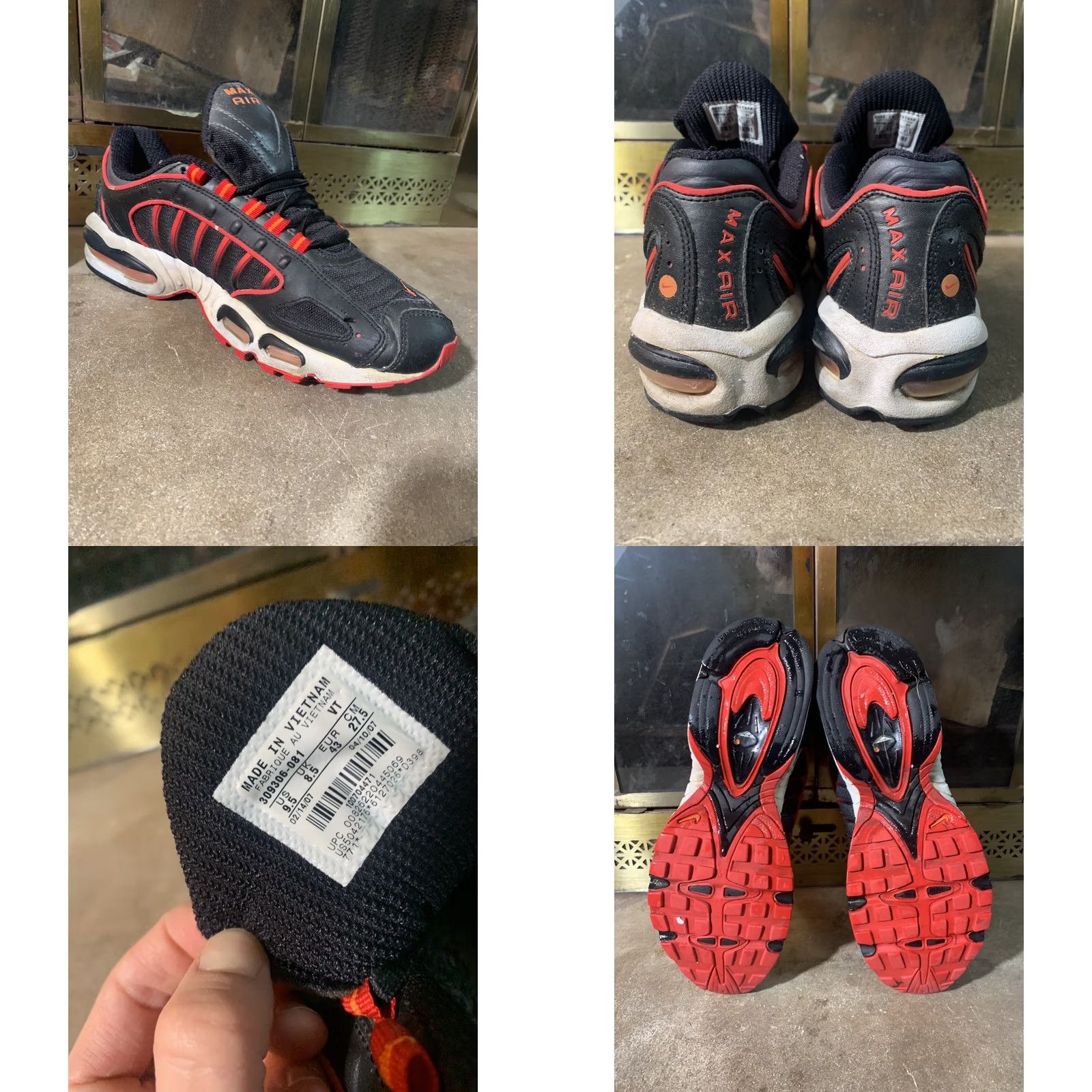 Nike Nike Air Max Tailwind IV 4 Black Red White 2007 Mens Size 9.5 Rare 309306-081 Sneakers Size US 10 / EU 43 - 8 Thumbnail